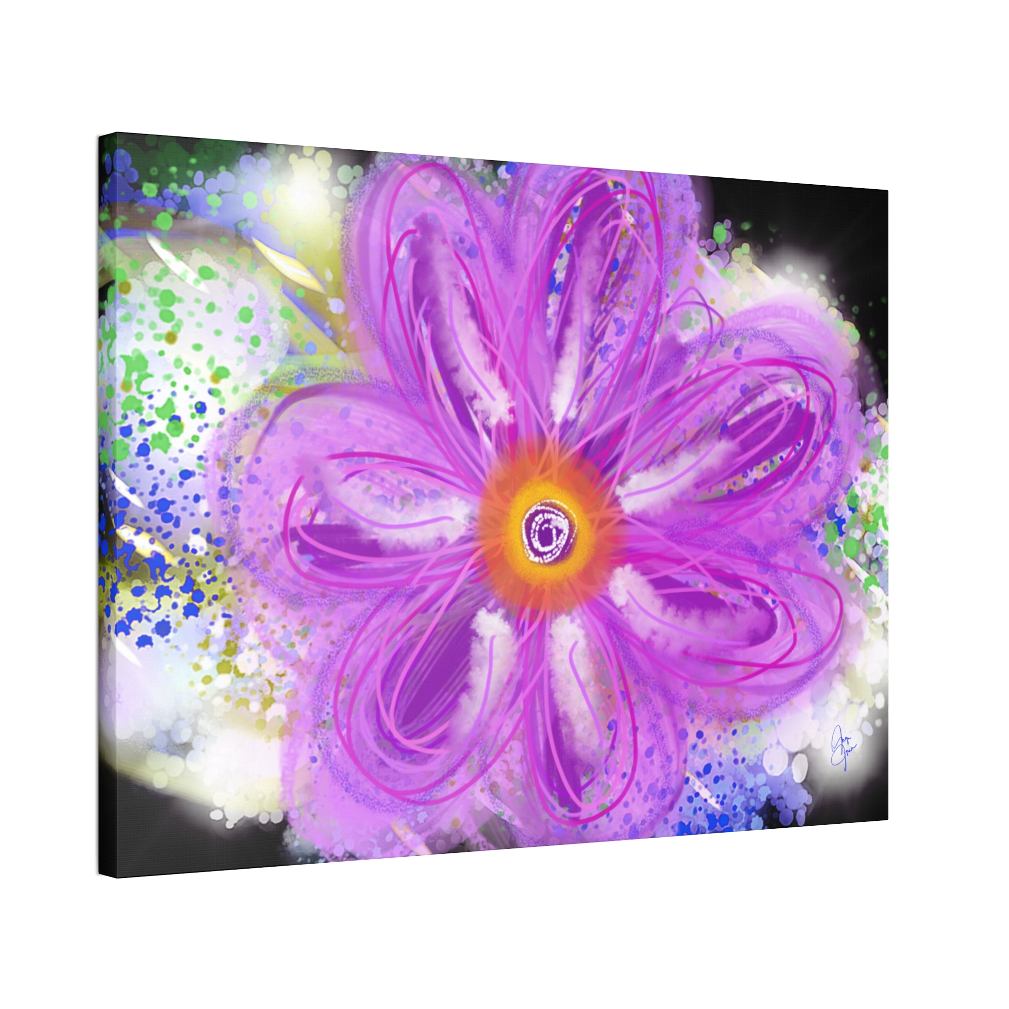 Purple Bloom Floral Canvas - Stretched 1.5" Wall Art
