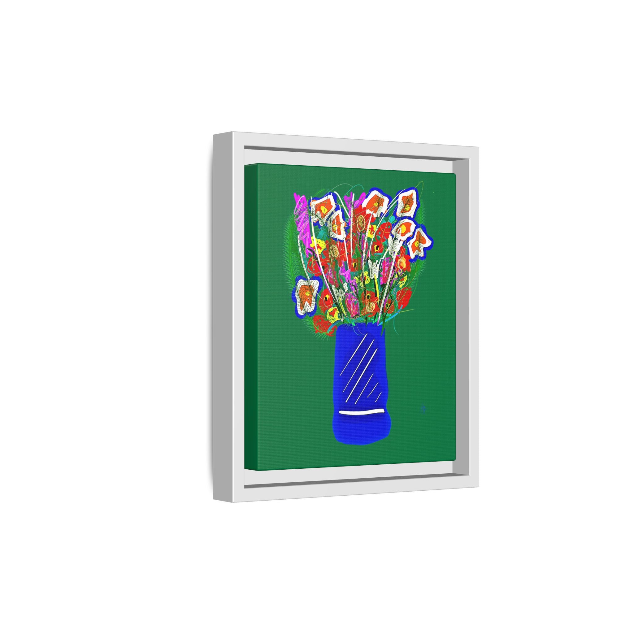 Floral Bouquet Matte Canvas Print — Framed Wall Art
