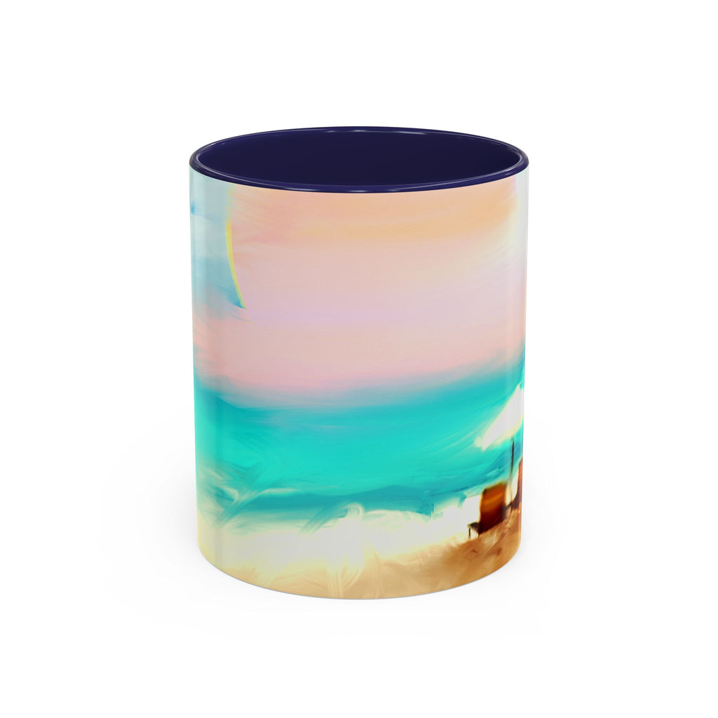 Beach Sunrise Accent Coffee Mug — Tropical Ocean Scene 11/15oz