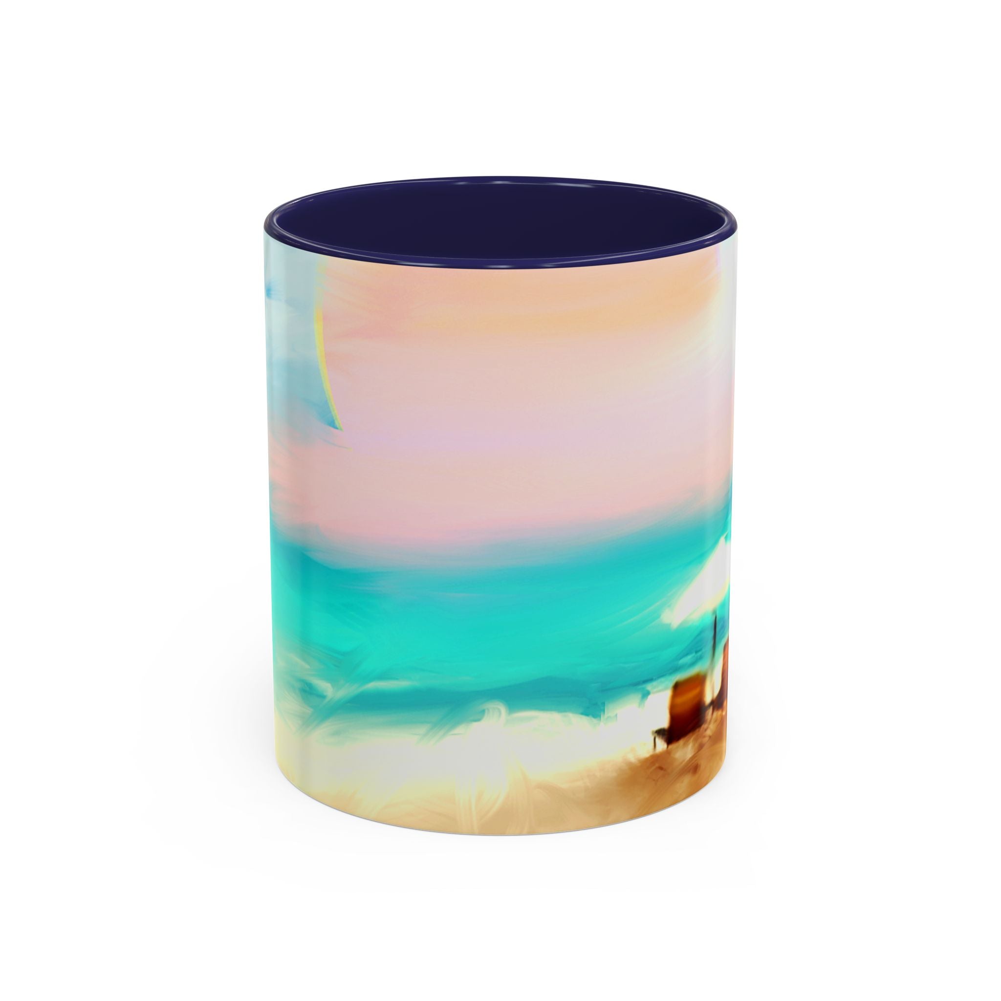 Beach Sunrise Accent Coffee Mug — Tropical Ocean Scene 11/15oz