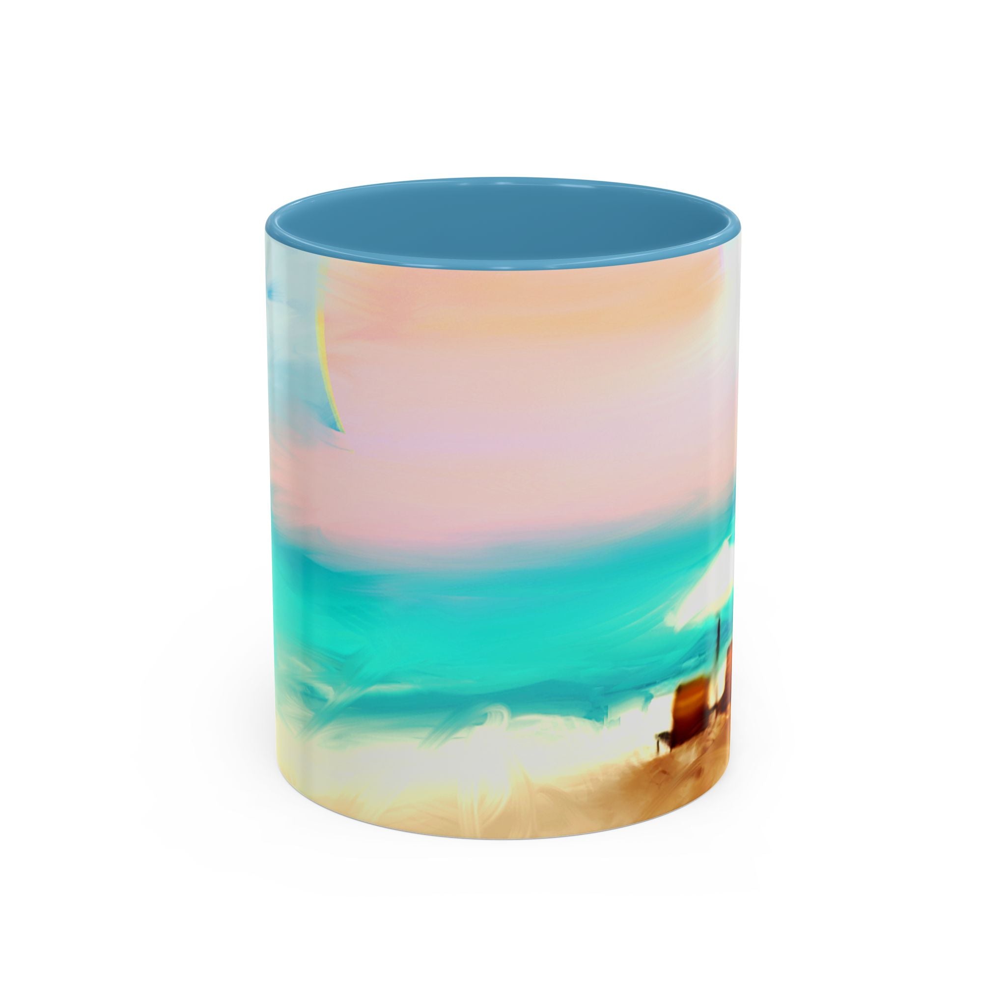 Beach Sunrise Accent Coffee Mug — Tropical Ocean Scene 11/15oz