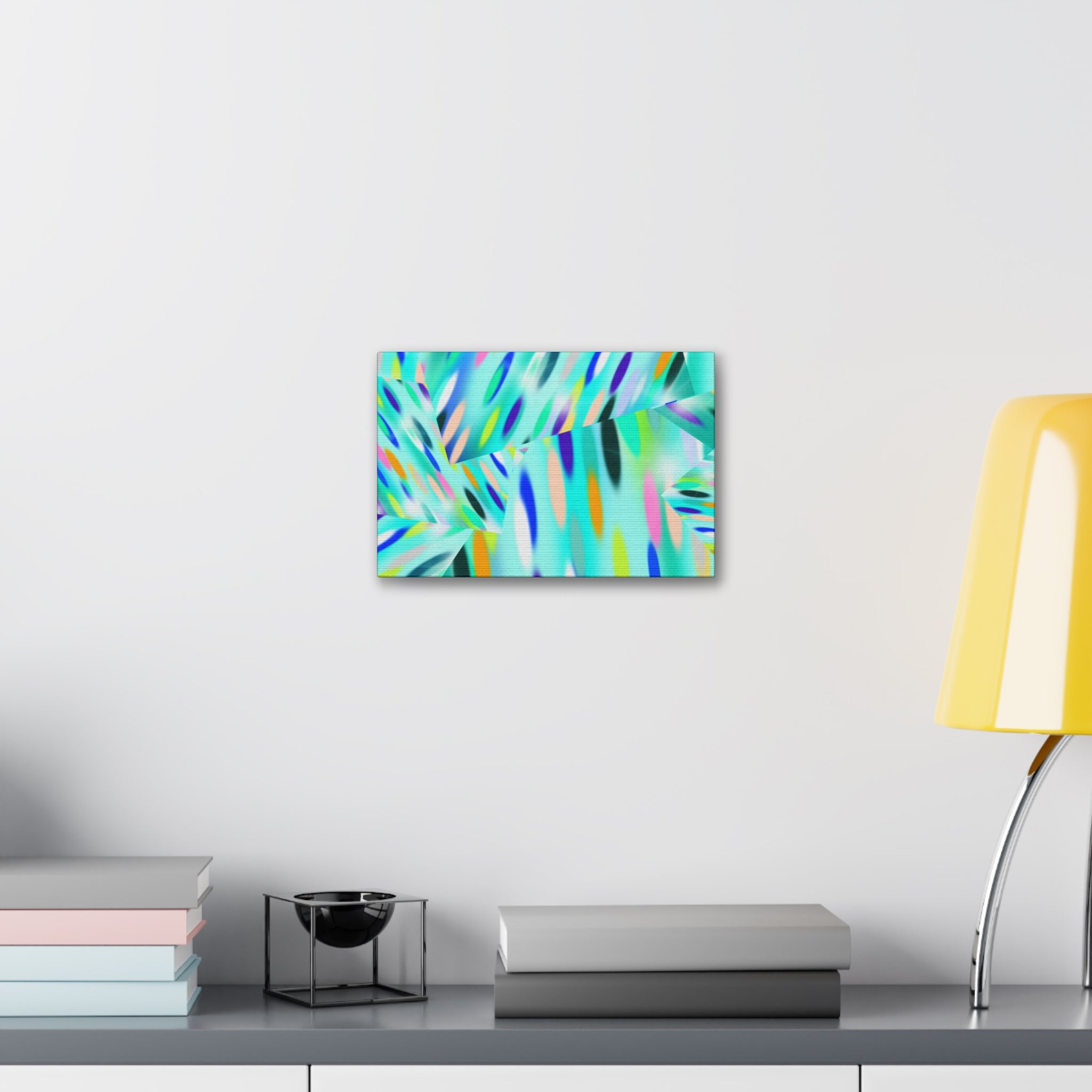 Abstract Aqua Canvas Print — Turquoise Geometric Art on Stretched 1.5" Canvas