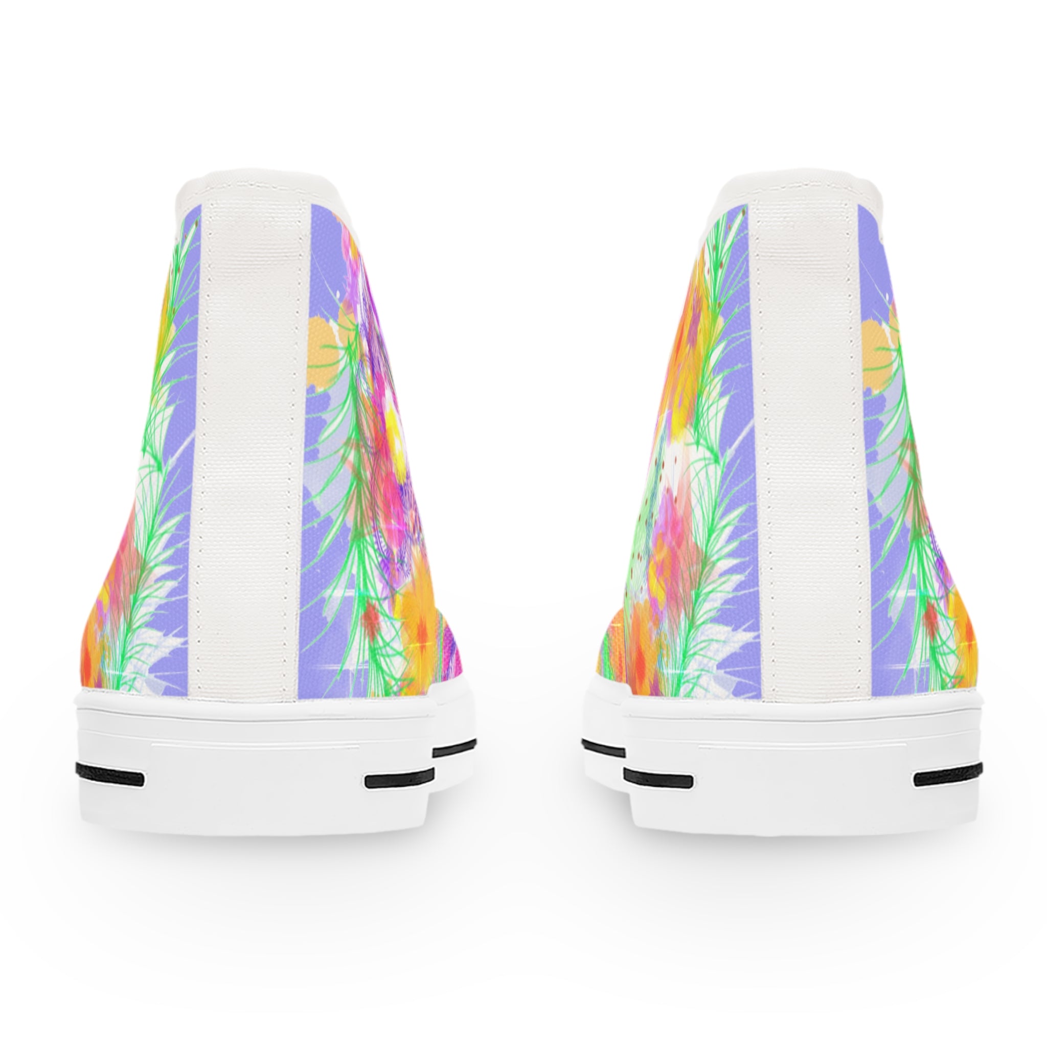 High Top Sneakers - Bright Tie-Dye Floral Print for Women