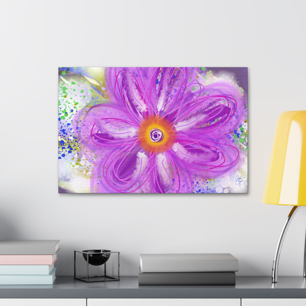 Purple Bloom Floral Canvas - Stretched 1.5" Wall Art