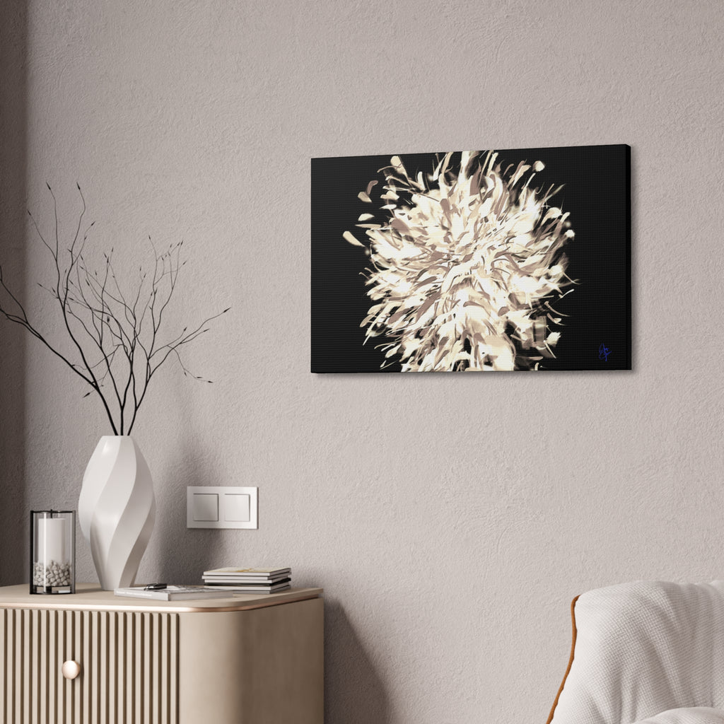 Abstract Floral Canvas Print – Neutral Burst Wall Art, Stretched 1.5"
