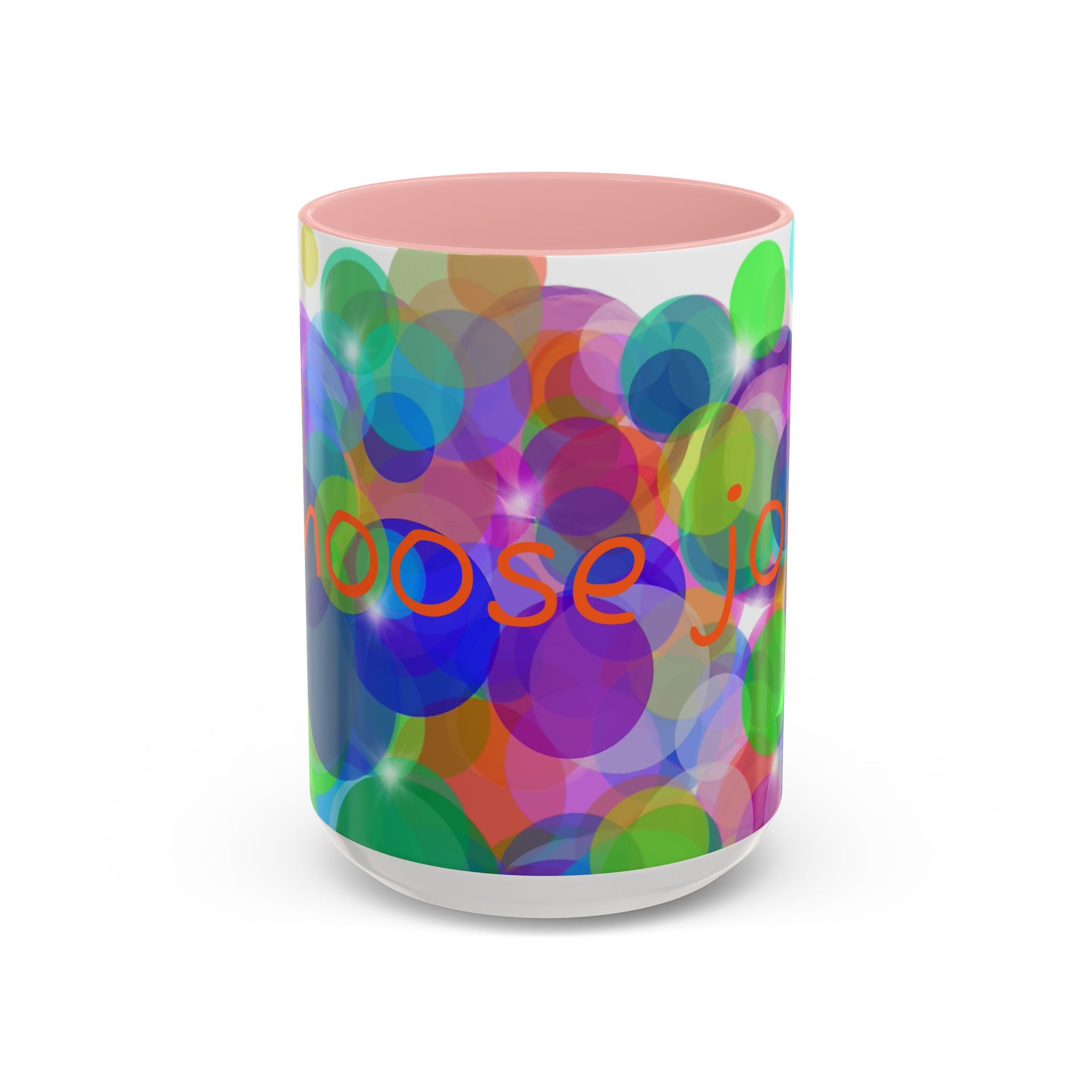 Colorful Bokeh "Choose Joy!" Accent Coffee Mug (11/15oz)