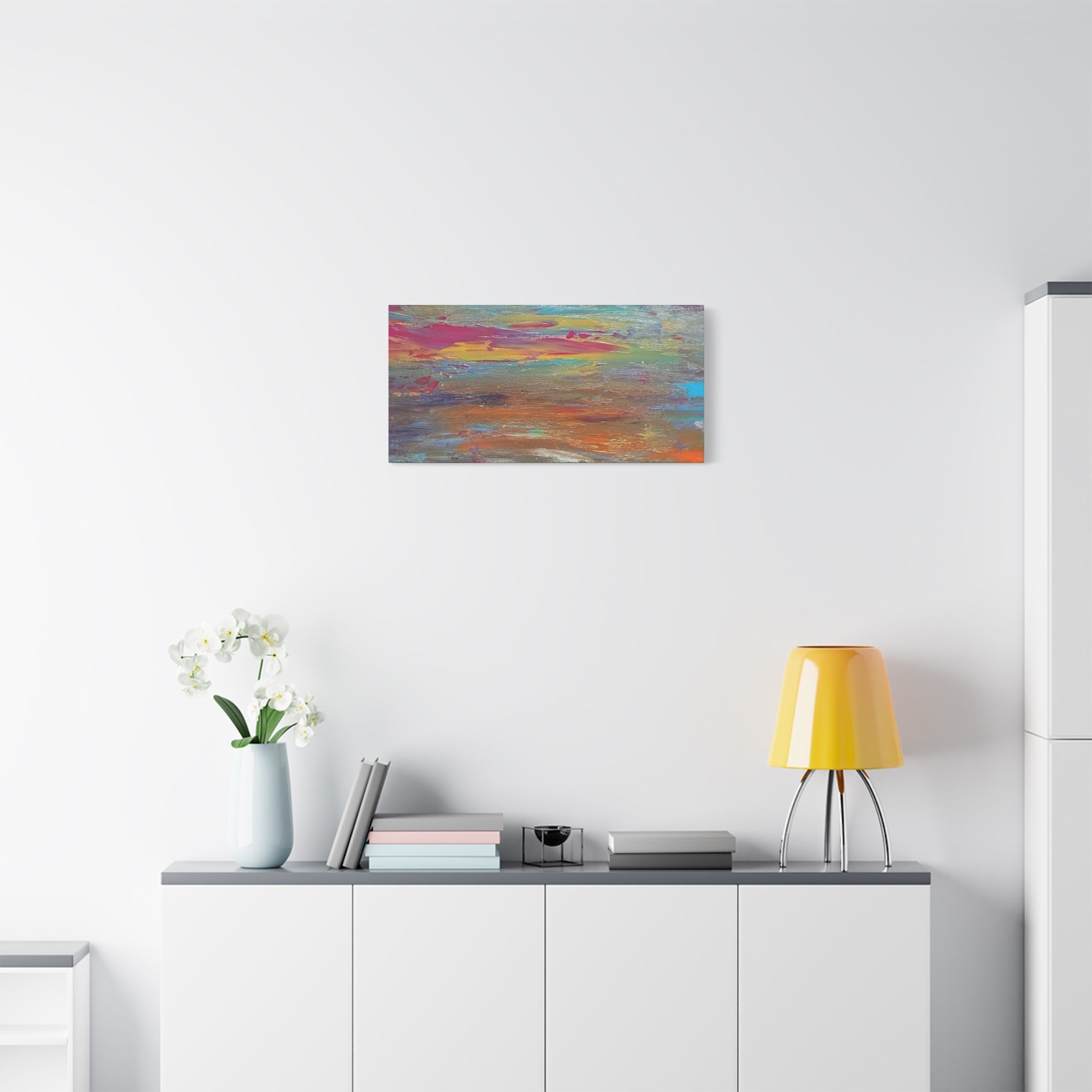 Abstract Colorful Sunset Matte Canvas Wall Art — Stretched 1.25"