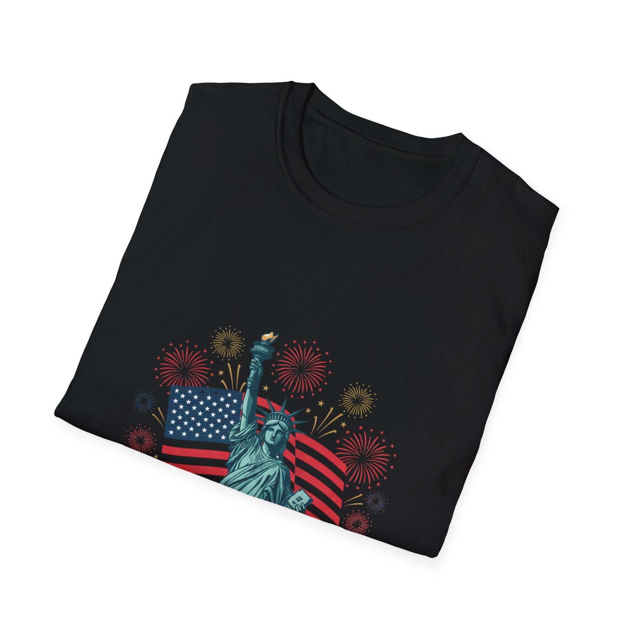 T-Shirt — "Happy 250th Birthday America" Statue of Liberty & Flag Patriotic Tee