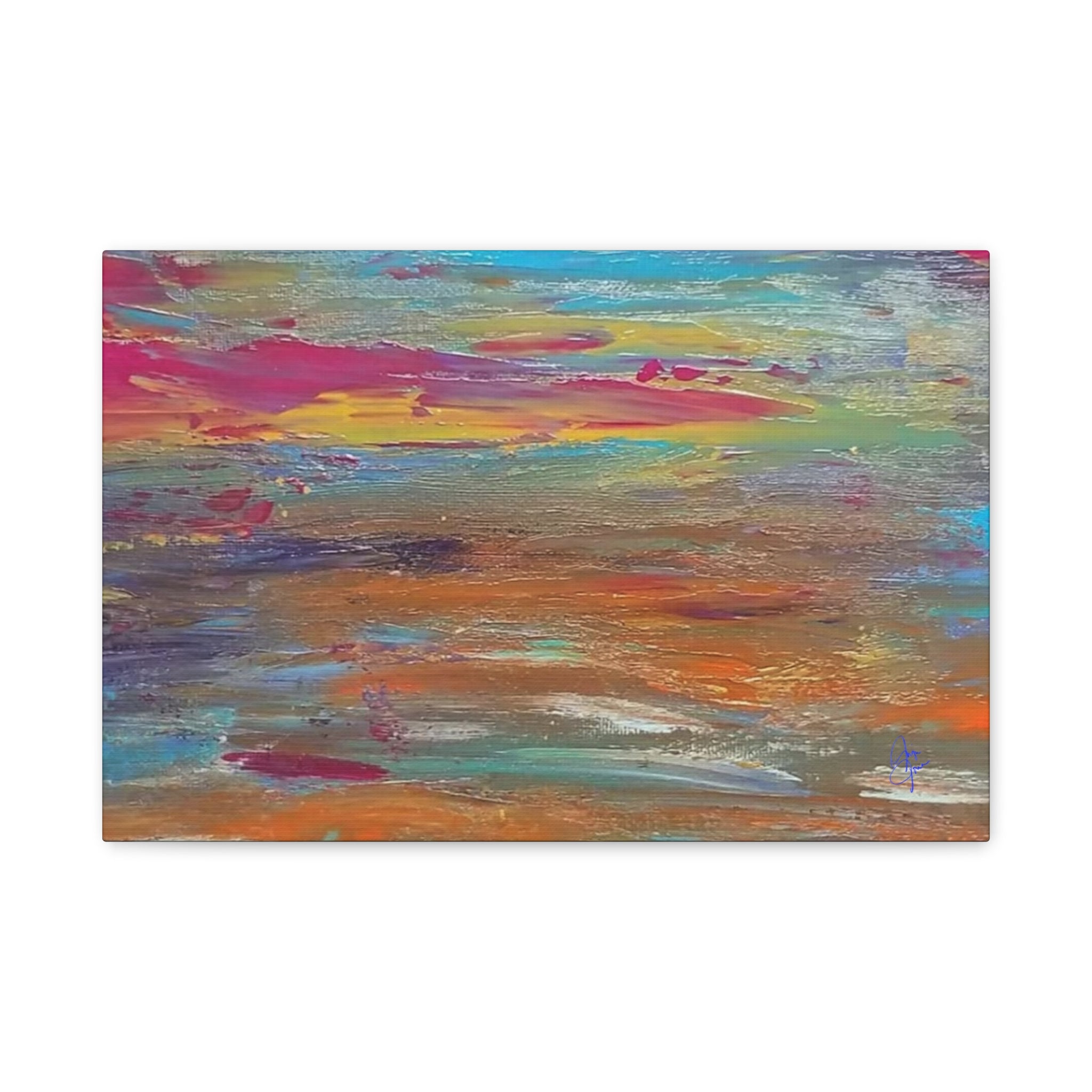 Abstract Colorful Sunset Matte Canvas Wall Art — Stretched 1.25"