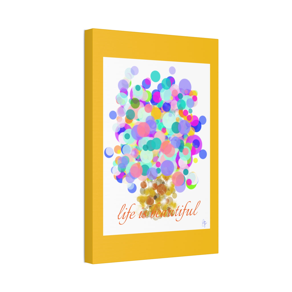 Life Is Beautiful Colorful Bubble Tree Canvas