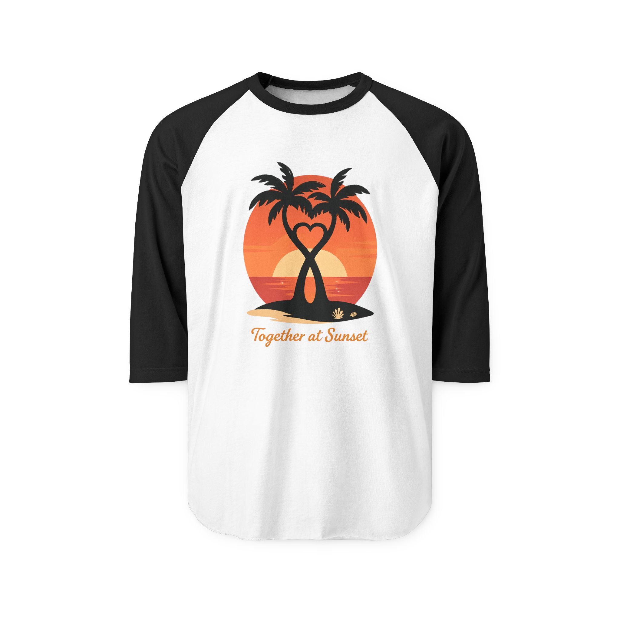 Together at Sunset Raglan Shirt — Tropical Palm Beach Baseball Tee