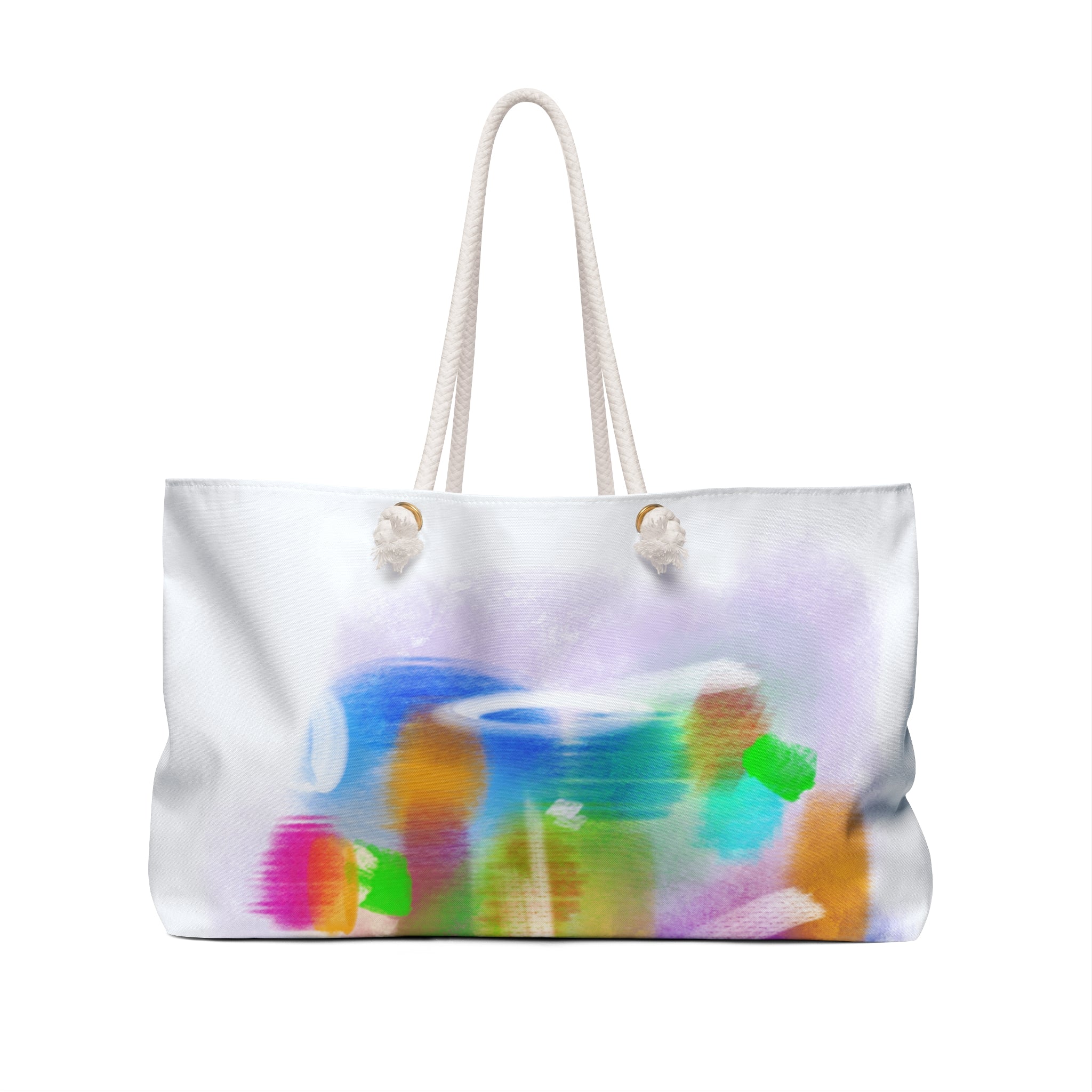 Abstract Watercolor Weekender Bag — Colorful Brushstroke Travel Tote