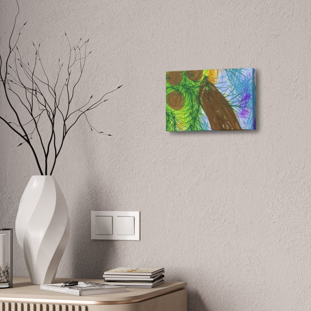 Abstract Palm Tree Canvas Print — Colorful Stretched Wall Art (1.5" Depth)