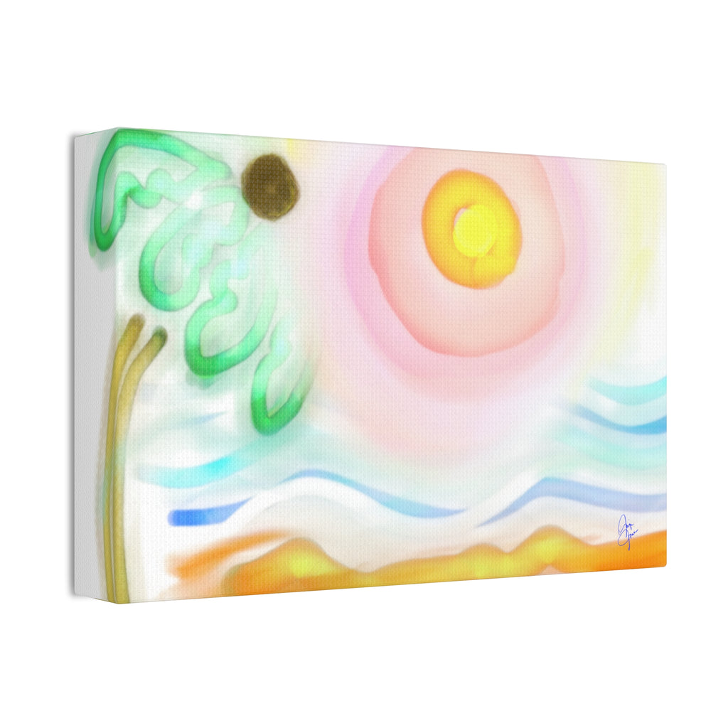Tropical Sunrise Canvas Wall Art — Stretched 1.5" Beach Landscape Print