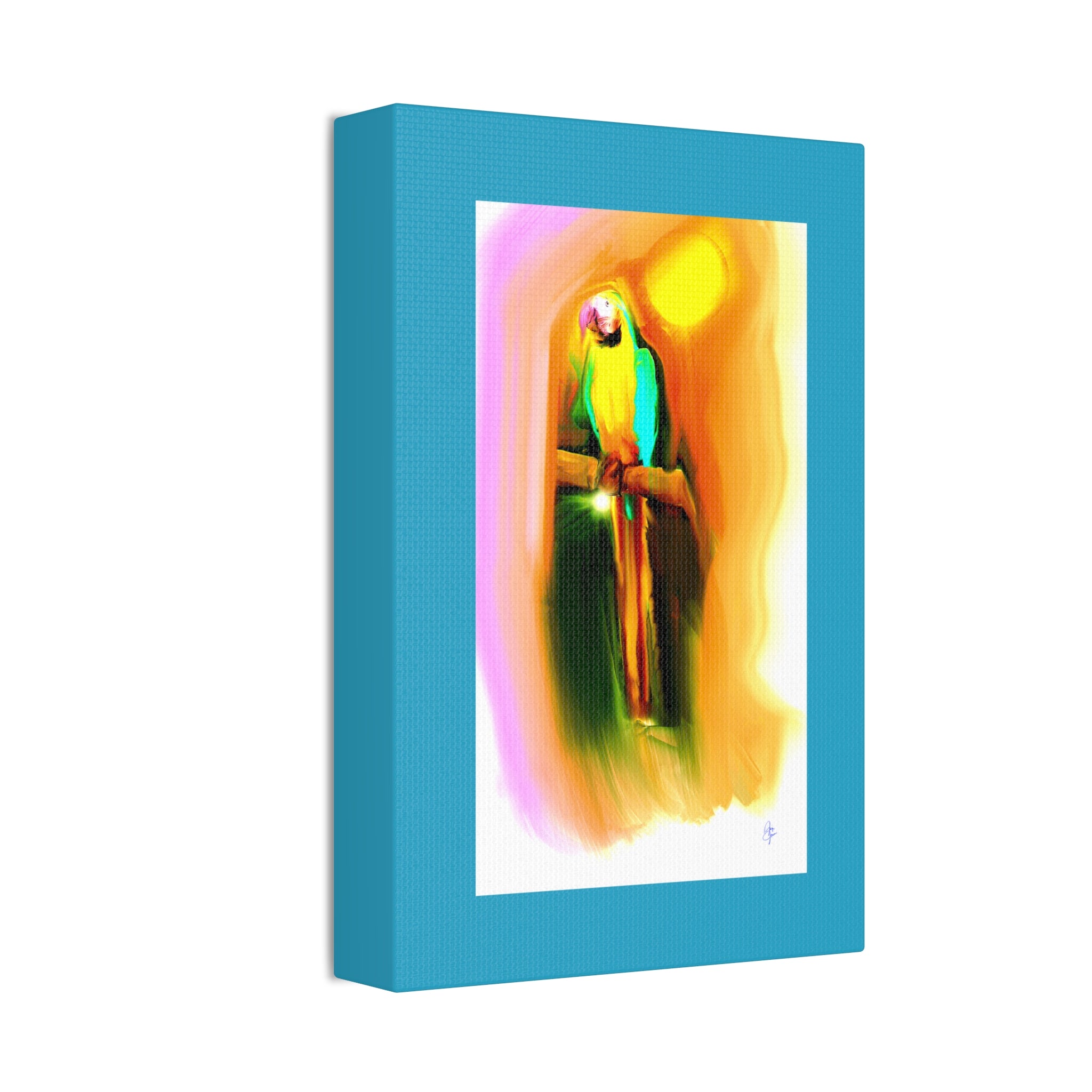 Tropical Parrot Canvas Print — Vibrant Sunlit Bird Wall Art