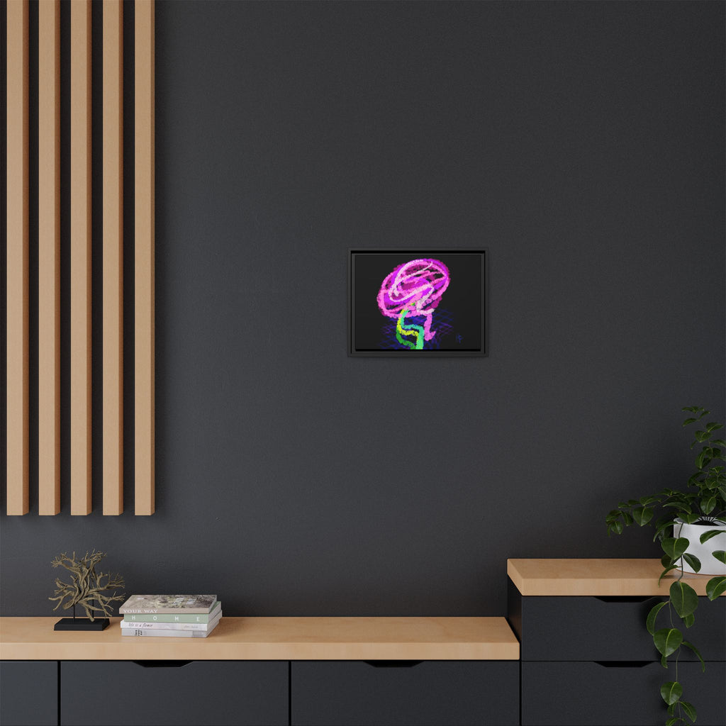 Framed Matte Canvas - Neon Rose Abstract Wall Art