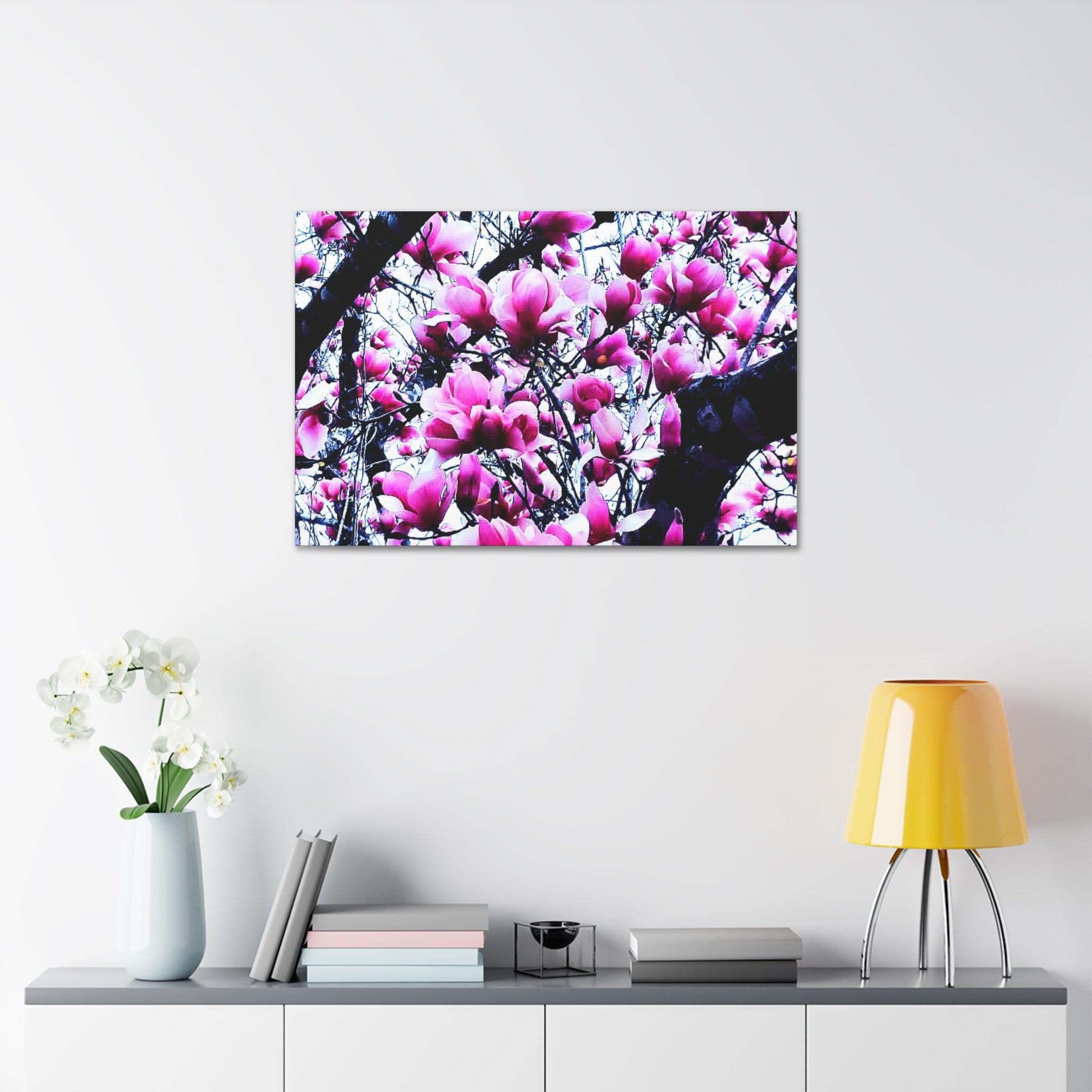 Pink Tulip Tree Blossoms Canvas