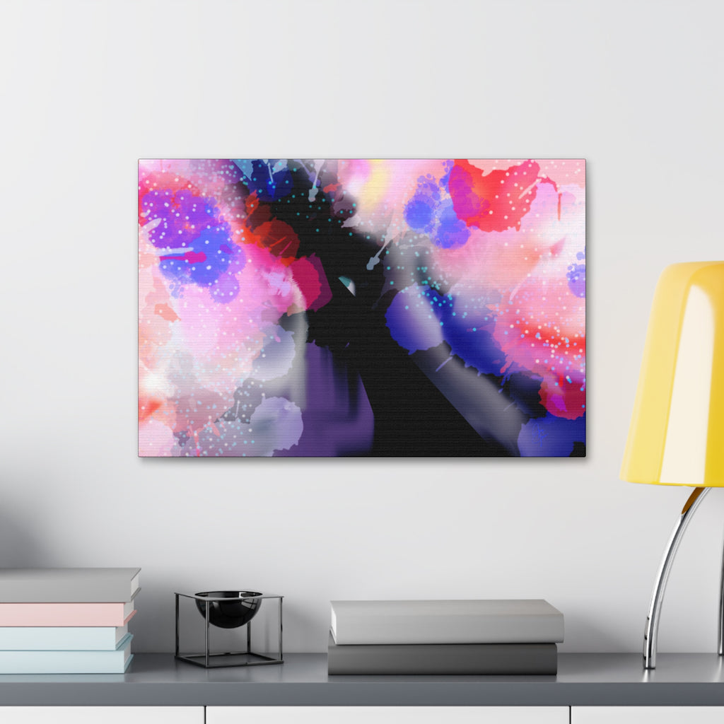 Abstract Pink Watercolor Canvas Wall Art - Stretched 1.5"