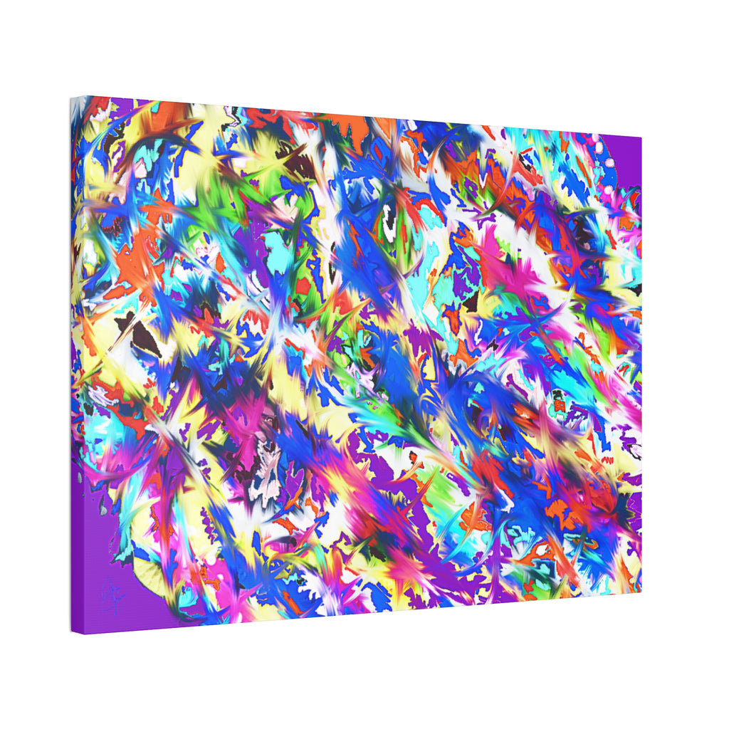 Abstract Rainbow Splash Canvas Print — Colorful Stretched Wall Art (1.5" Edge)
