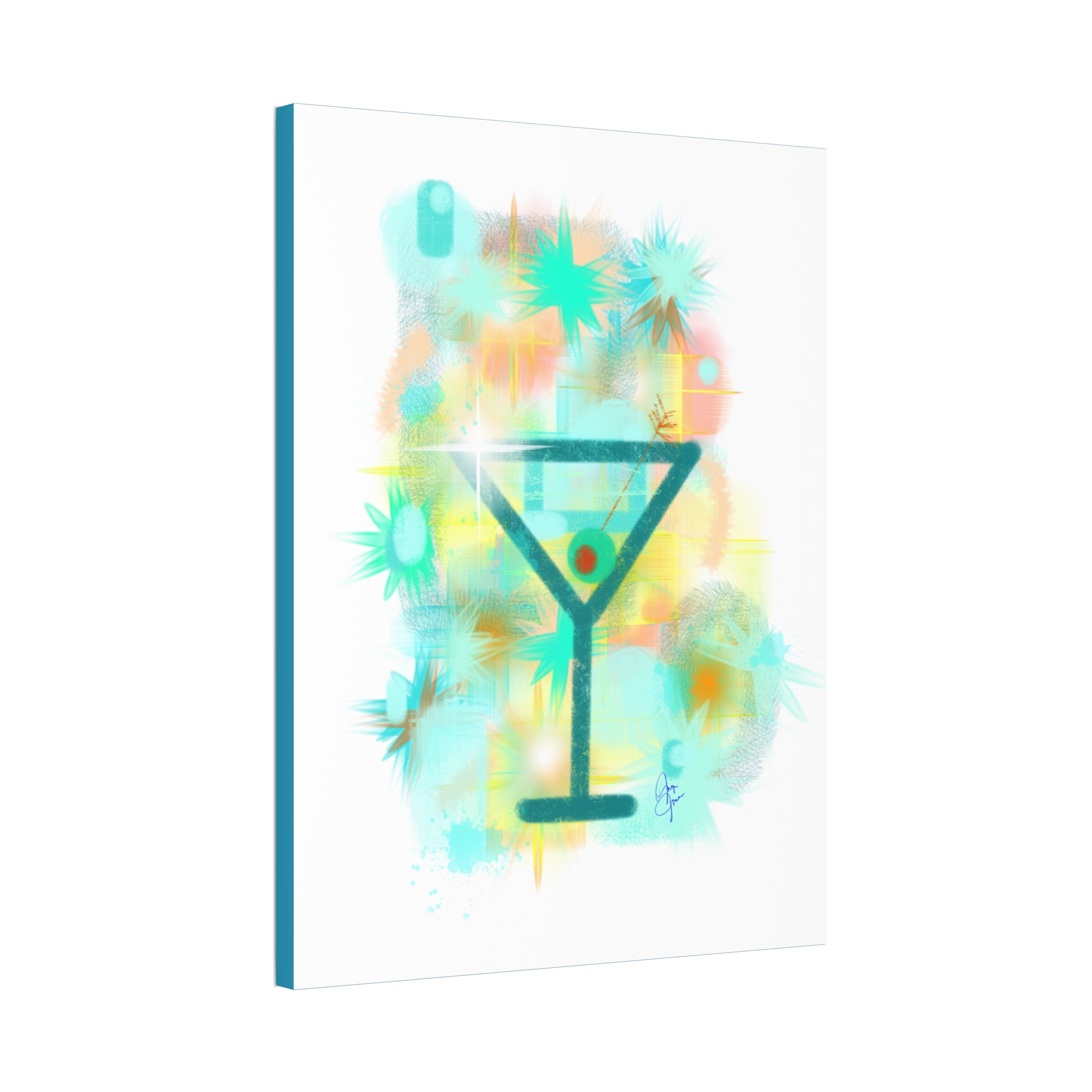 Martini Pop Art Canvas — Colorful Retro Cocktail Wall Art