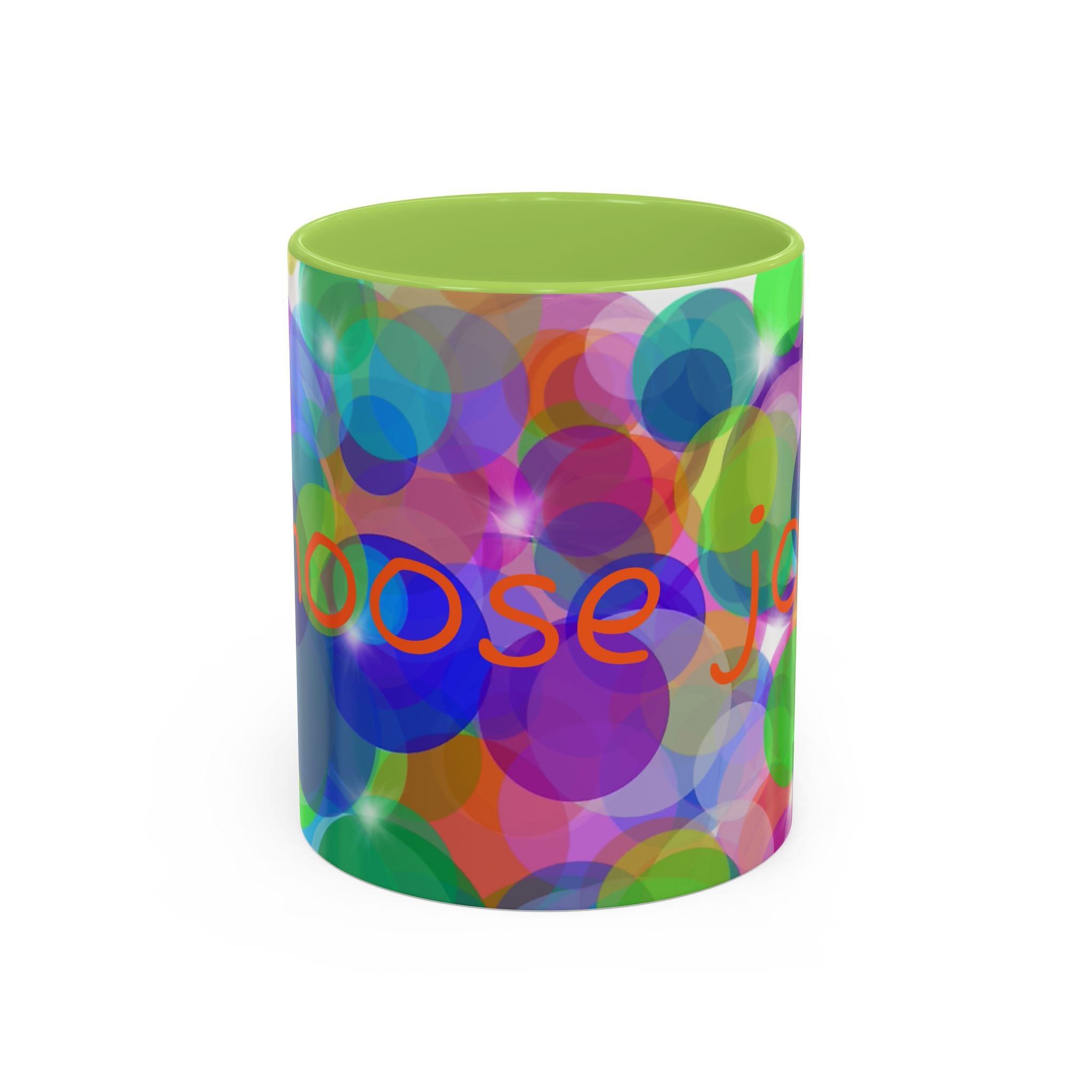 Colorful Bokeh "Choose Joy!" Accent Coffee Mug (11/15oz)