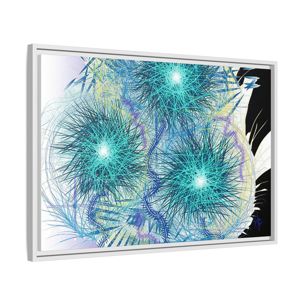 Dandelion Abstract Print Matte Canvas Framed Wall Art