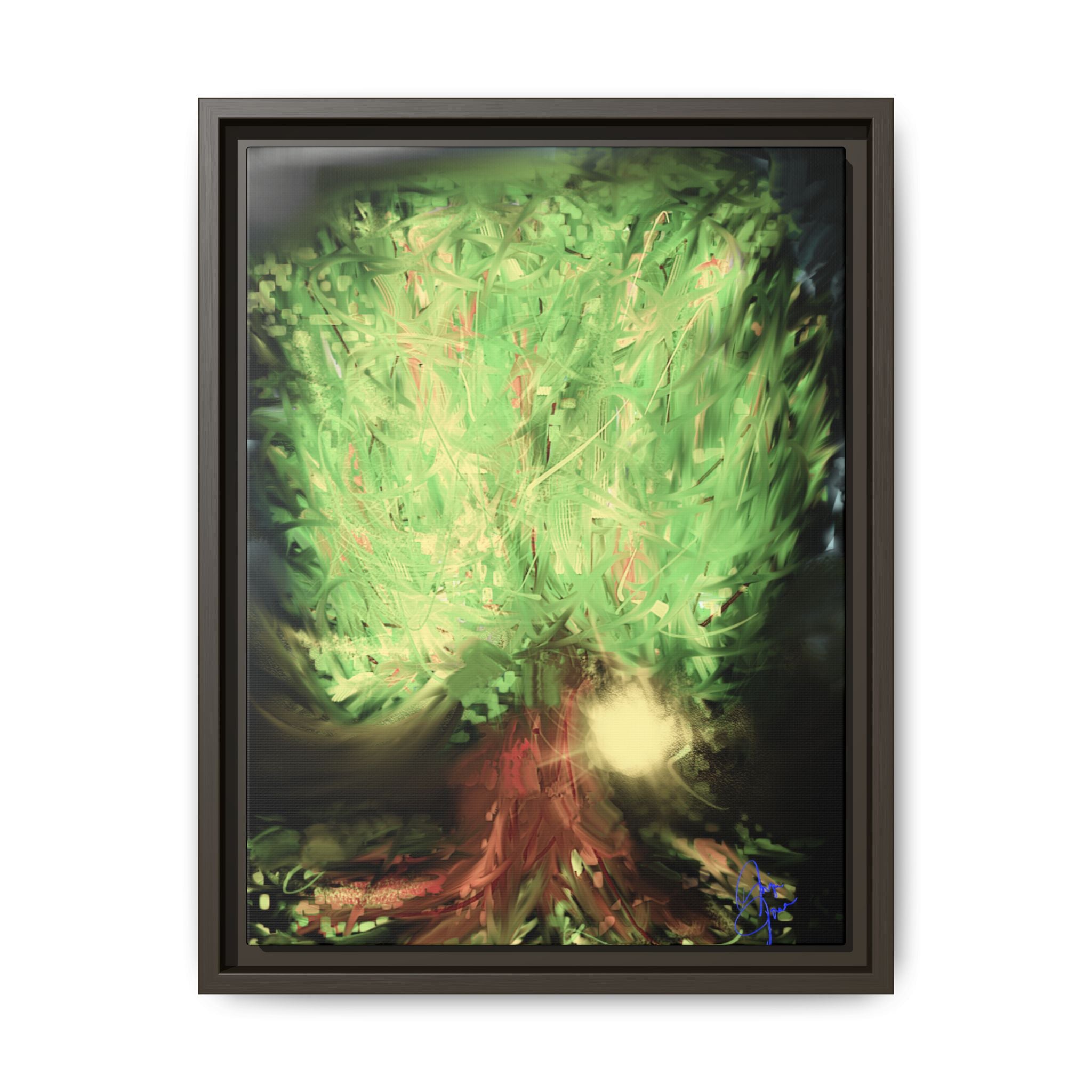 Sunset Tree Matte Canvas Framed Wall Art