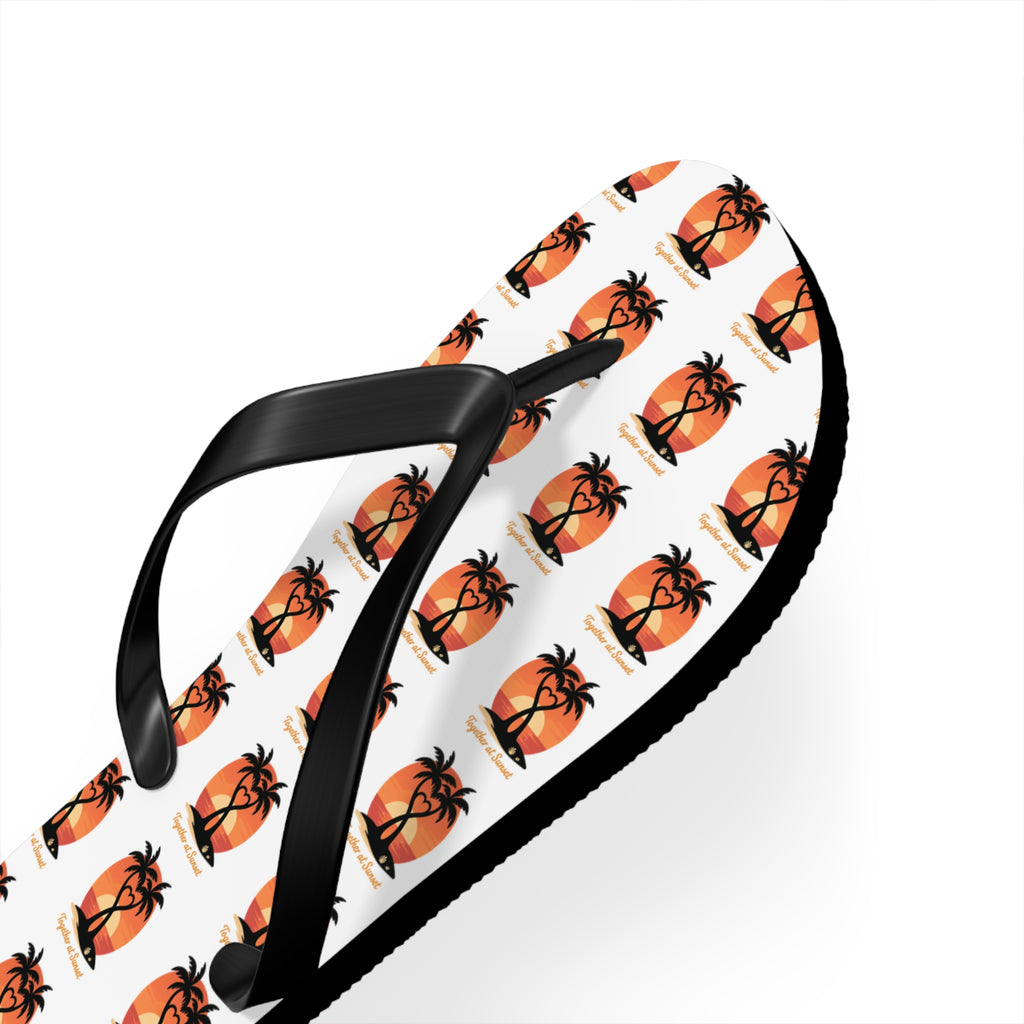 Palm Tree Sunset Flip Flops – Tropical Beach Pattern Sandals