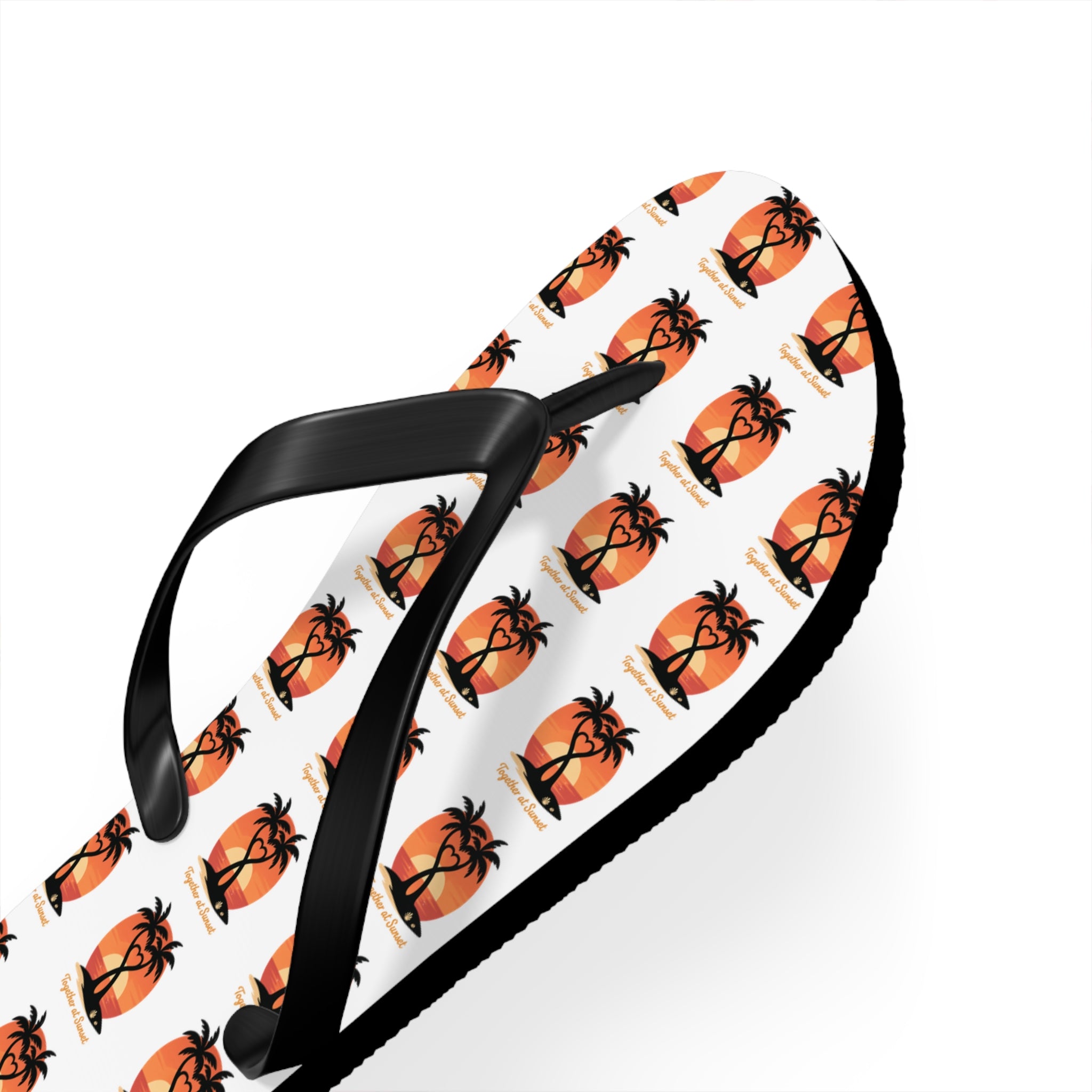 Palm Tree Sunset Flip Flops – Tropical Beach Pattern Sandals