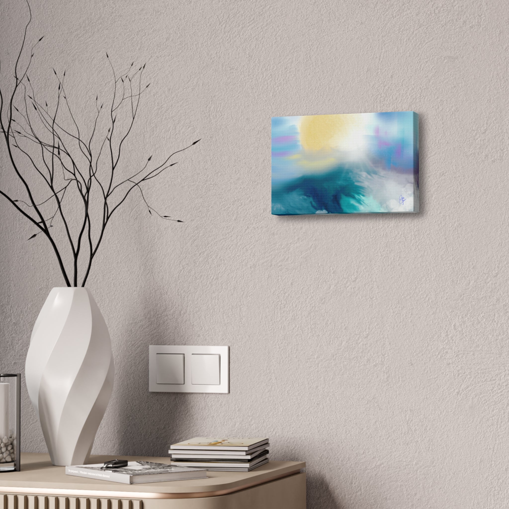 Ocean Sunrise Abstract Canvas Print — Stretched 1.5"