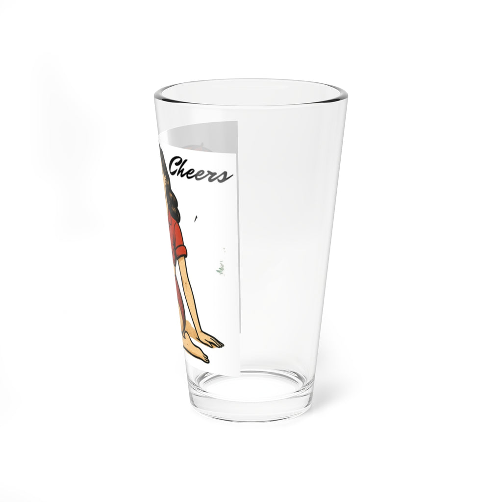 Pinup Beach Girl Mixing Glass – 16oz Retro Cocktail Mixing Glass