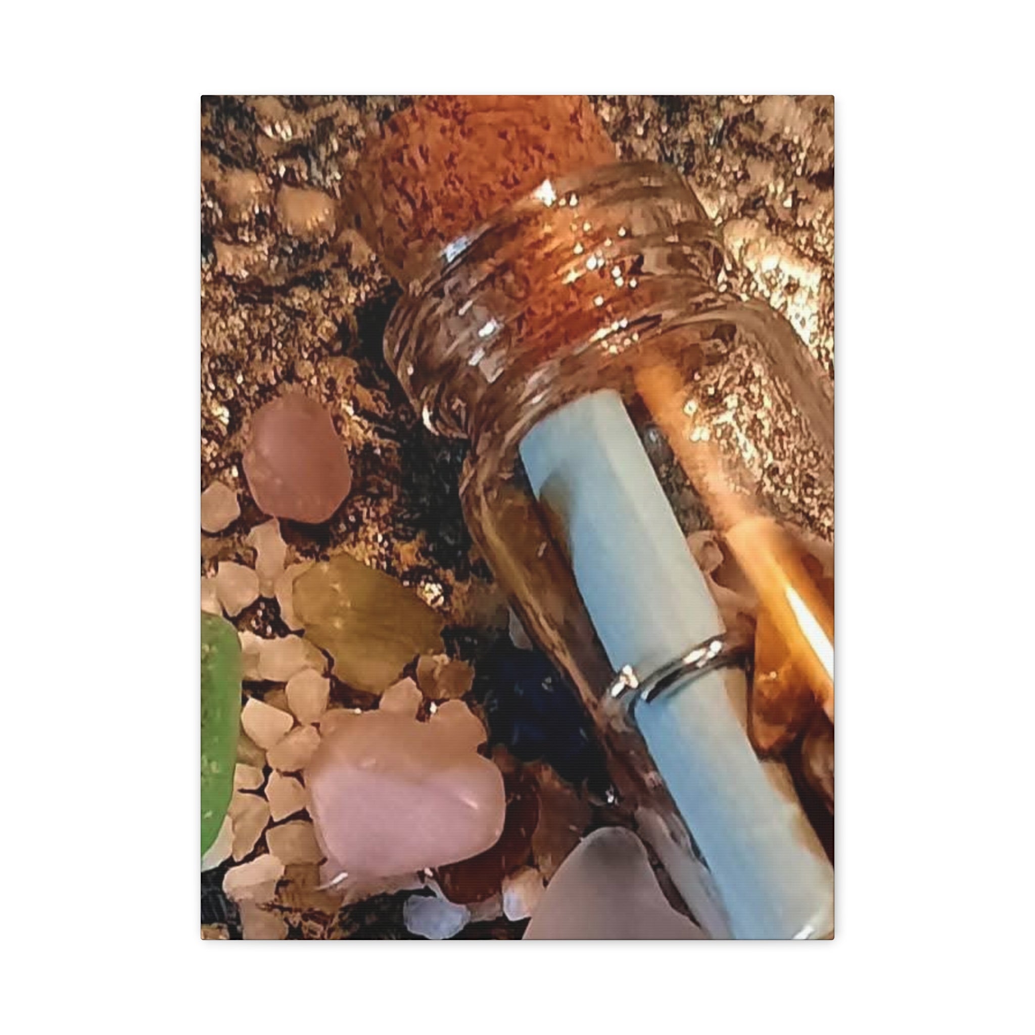 Decorative Matte Canvas Wall Art - Beach-Inspired Message in a Bottle