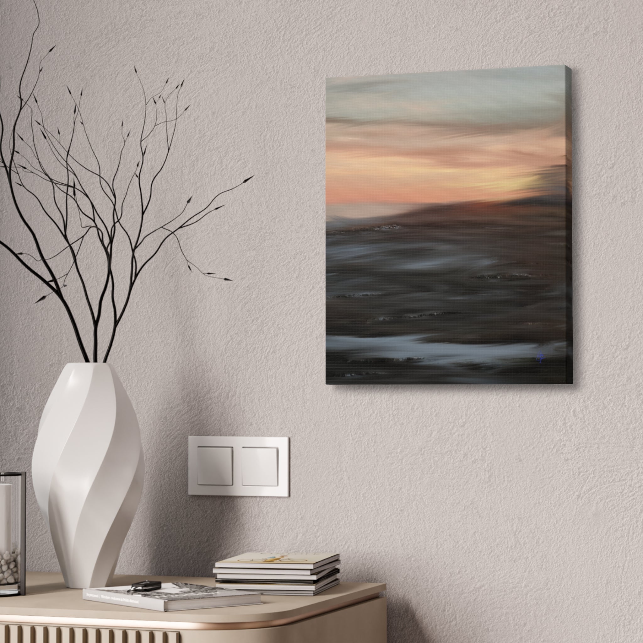 Sunset Blur Seascape Canvas Print — Abstract Coastal Wall Art