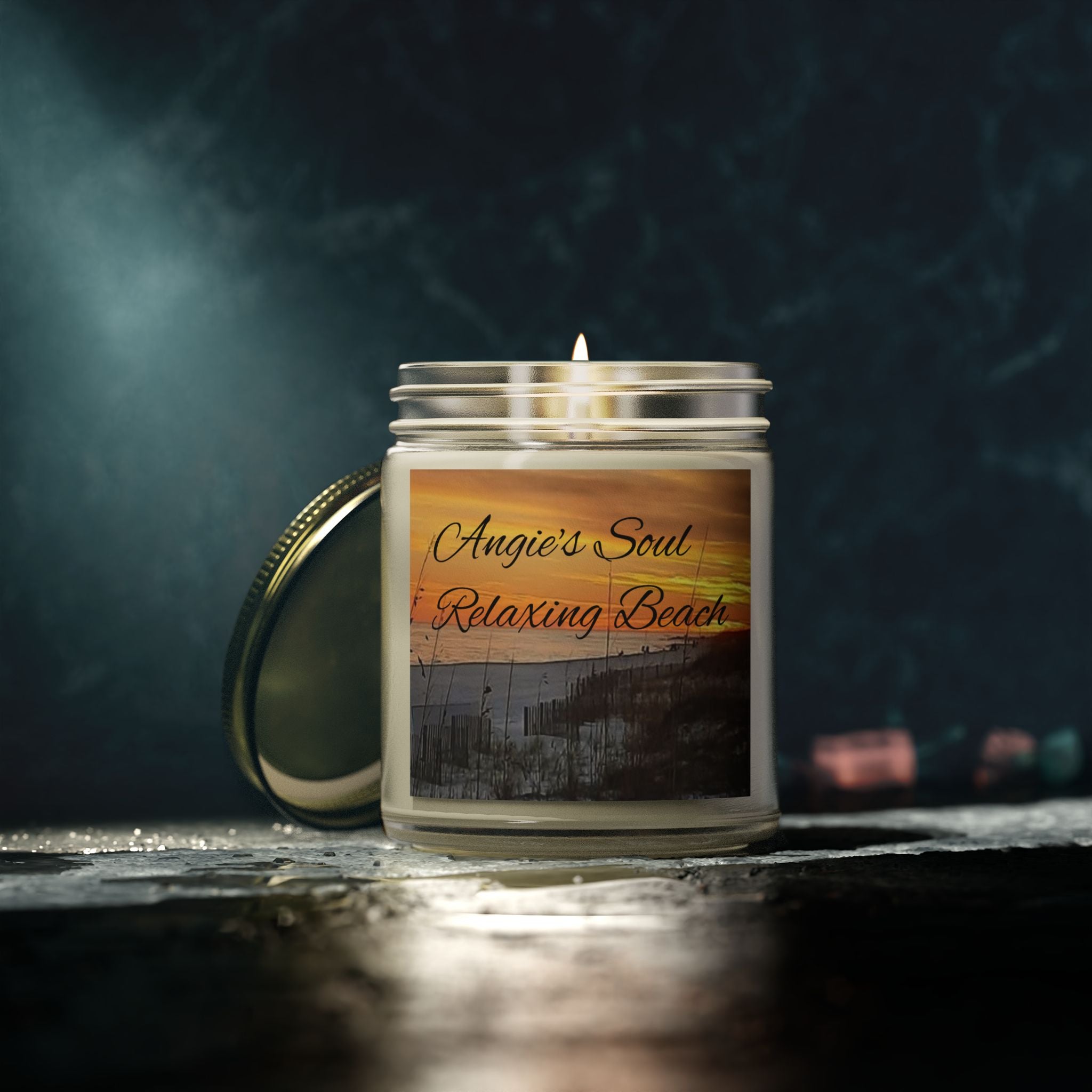 Relaxing Beach Scented Candle - Coconut Apricot Wax
