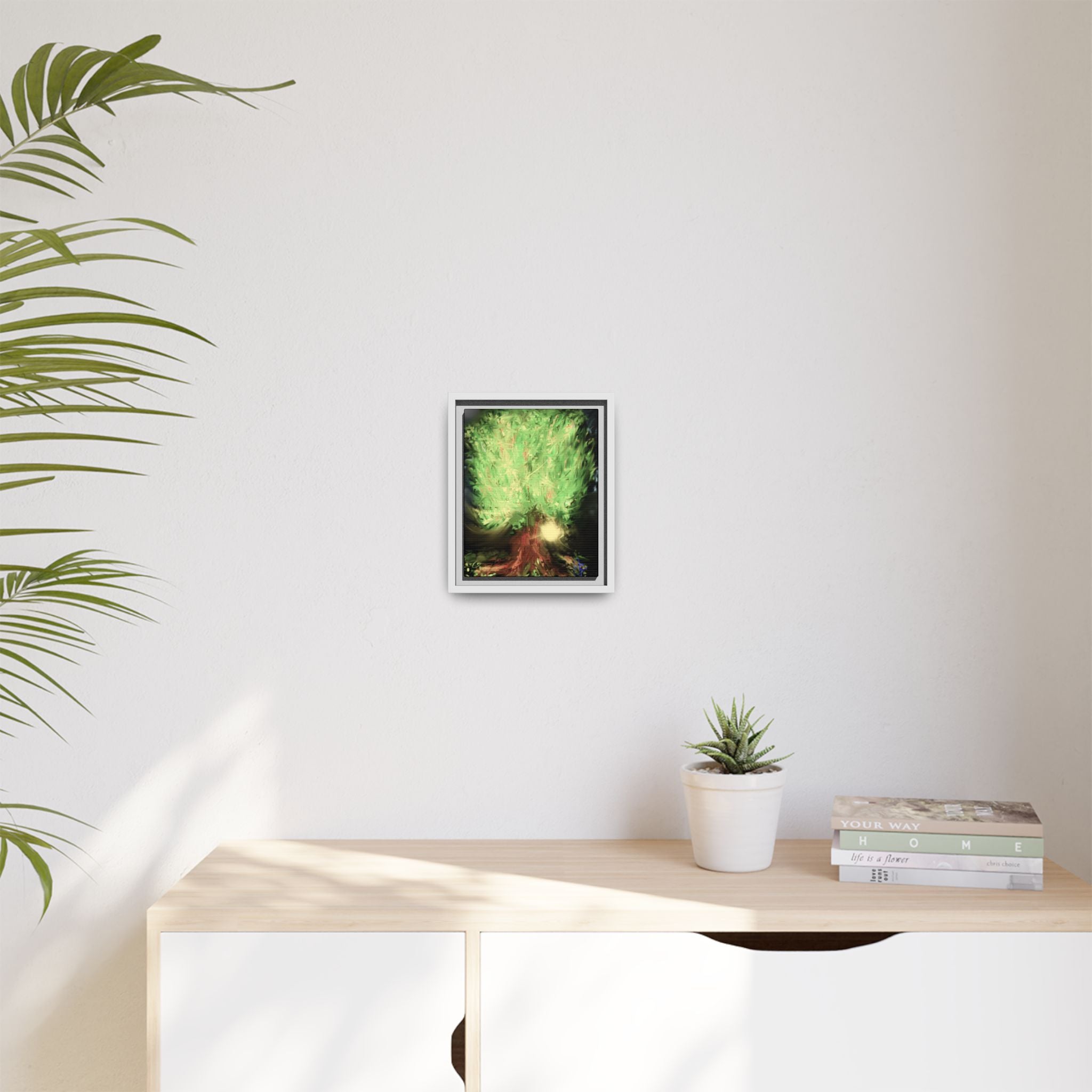 Sunset Tree Matte Canvas Framed Wall Art