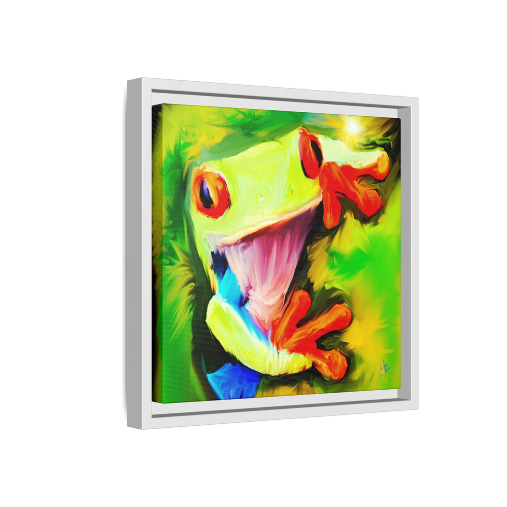 Colorful Tree Frog Matte Canvas Print — Framed Tropical Wall Art