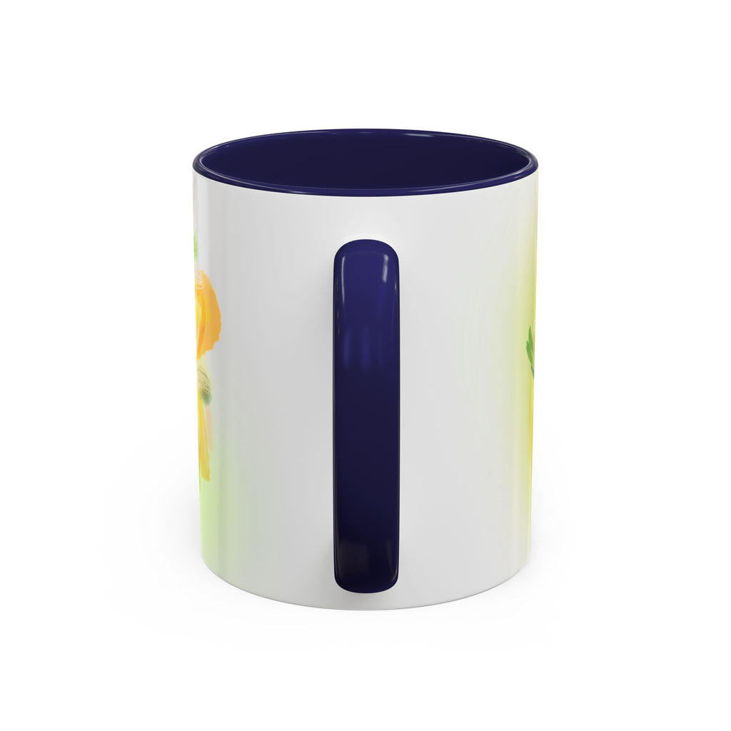 Sunlit Daisy Accent Coffee Mug — Yellow Floral 11/15oz