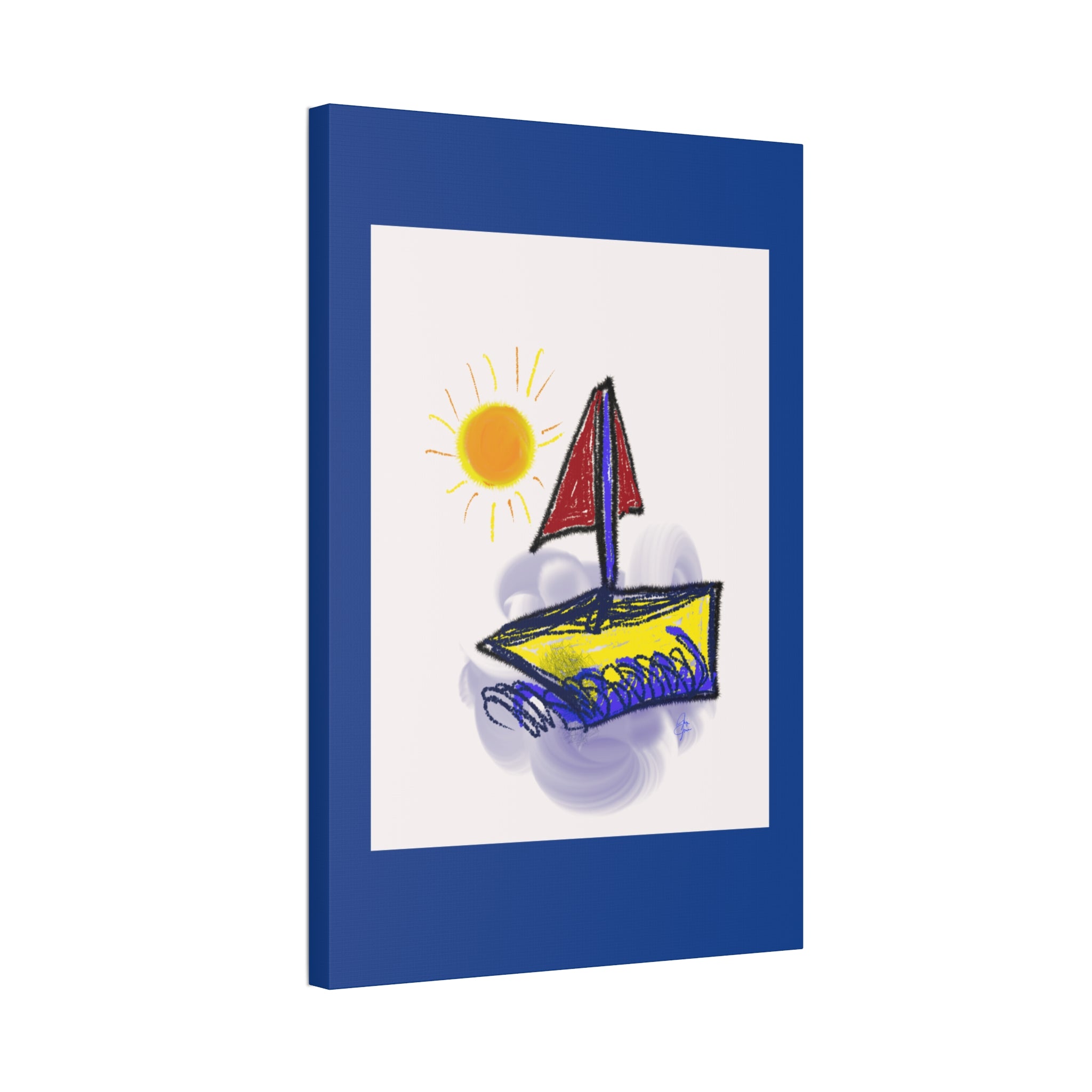 Whimsical Sailboat Canvas — Child's Room Wall Art