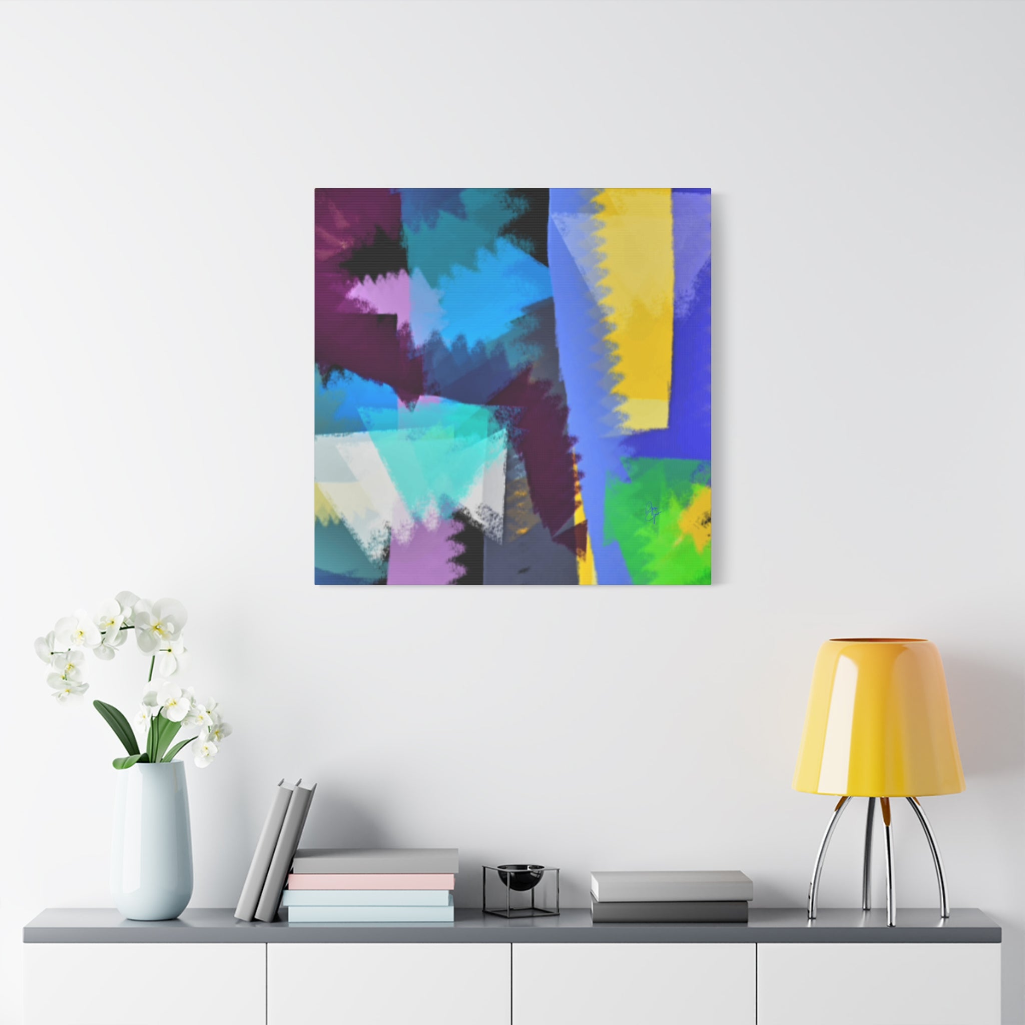 Abstract Color Burst Canvas Print — Vibrant Geometric Wall Art
