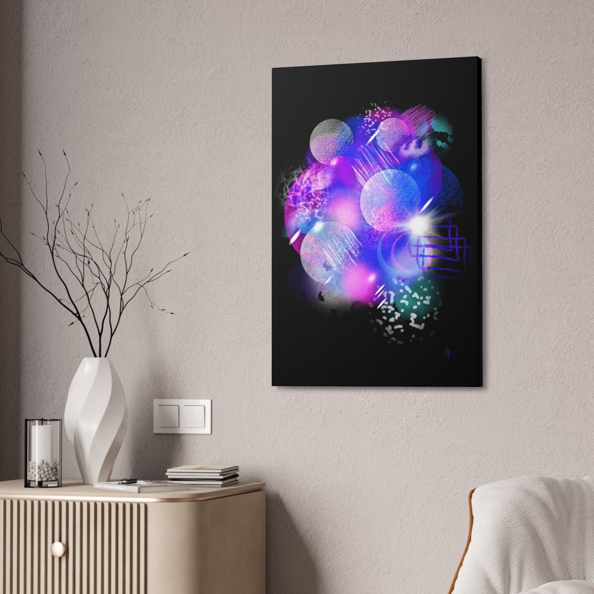 Abstract Neon Galaxy Canvas Print — Stretched 1.5''