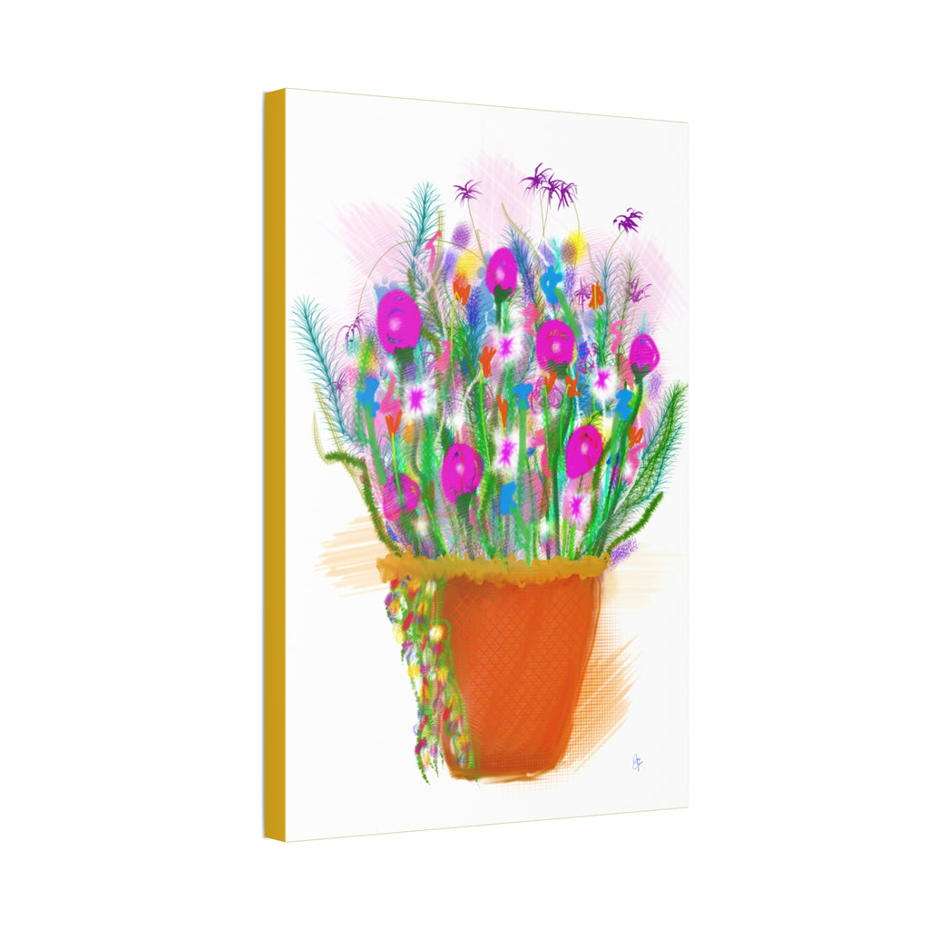 Flowers Brighten Your Day.  Stretched Canvas Wall Art — 1.5" Depth