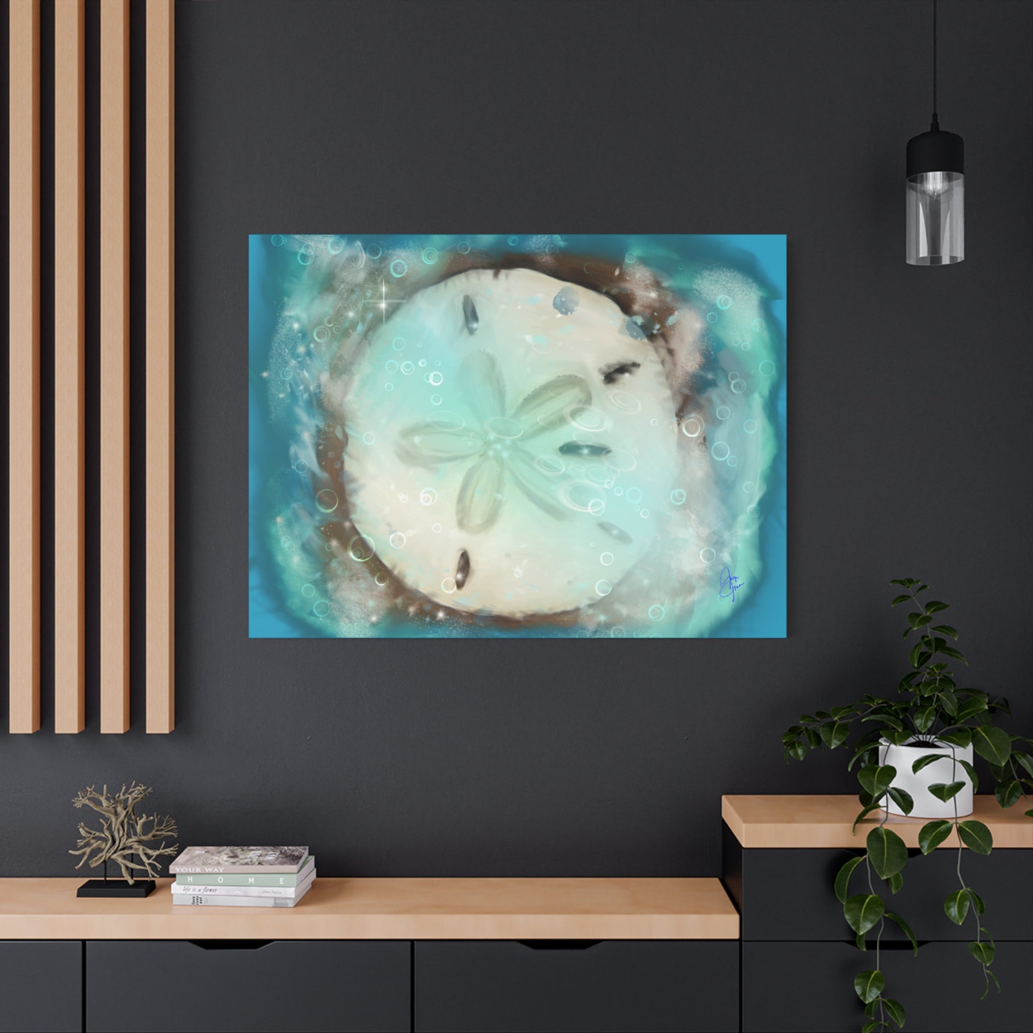 Sand Dollar Ocean Canvas Wall Art — Beach Coastal Nautical Decor