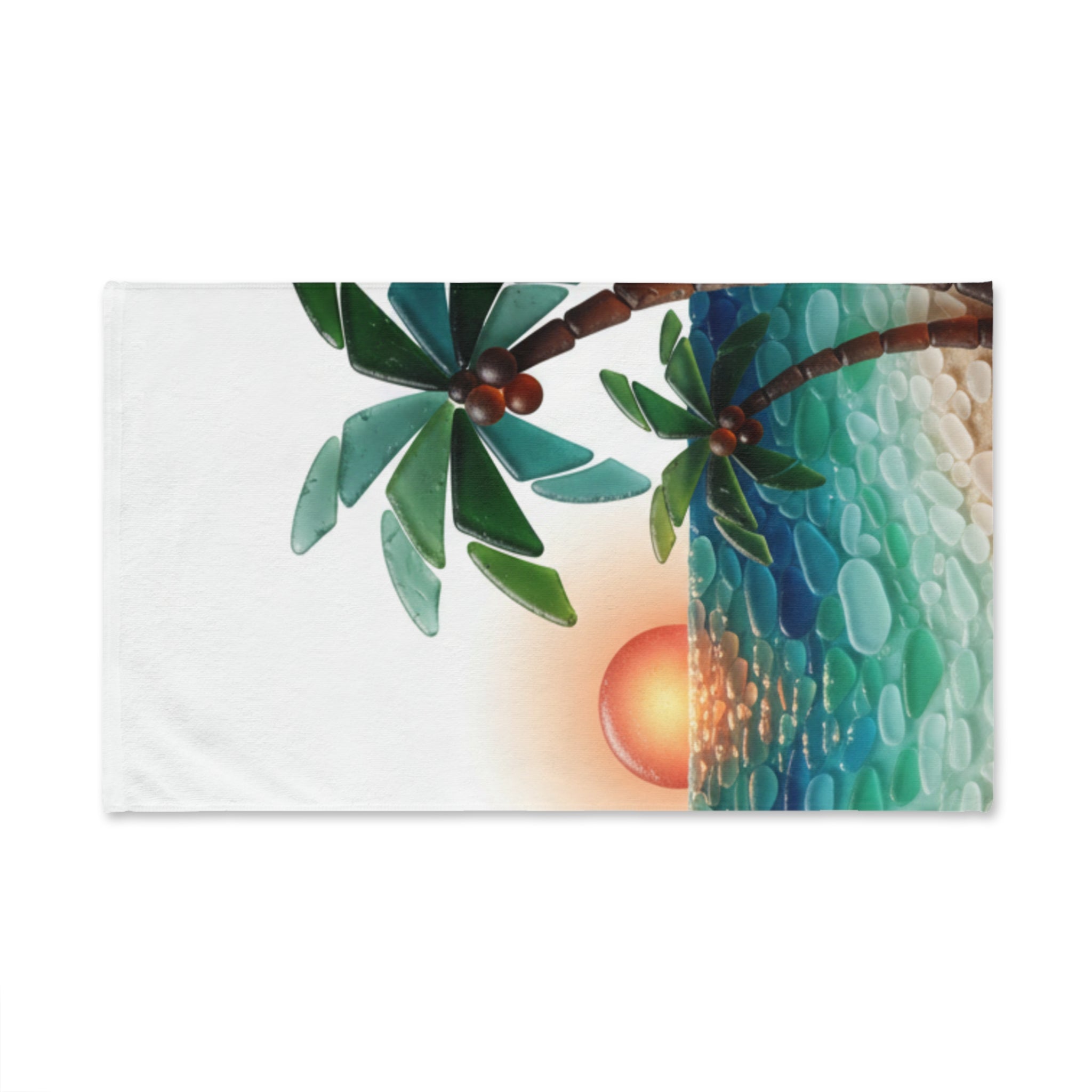 Tropical Sunset Palm Hand Towel — Beachy Coastal Kitchen & Bathroom Towel