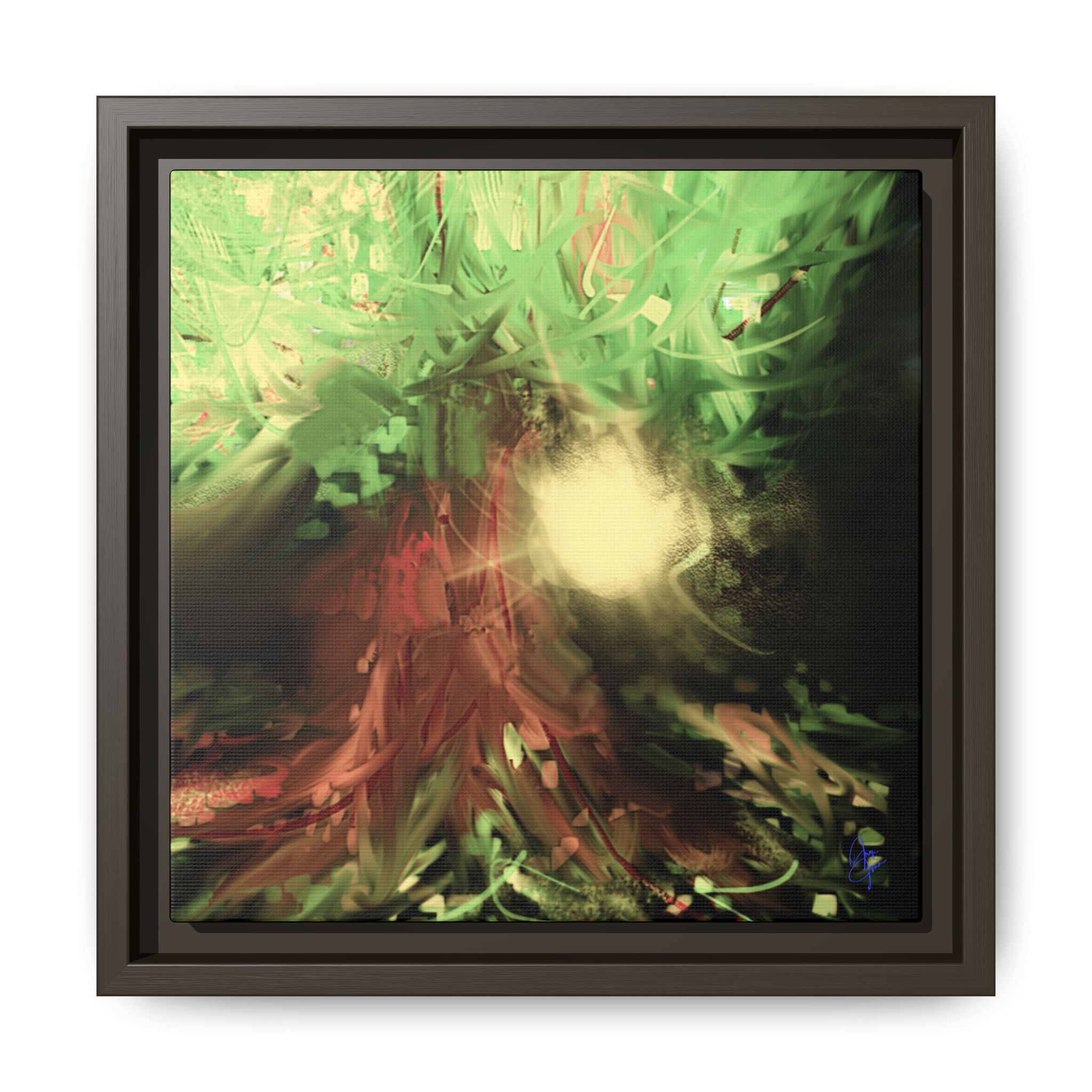 Sunset Tree Matte Canvas Framed Wall Art