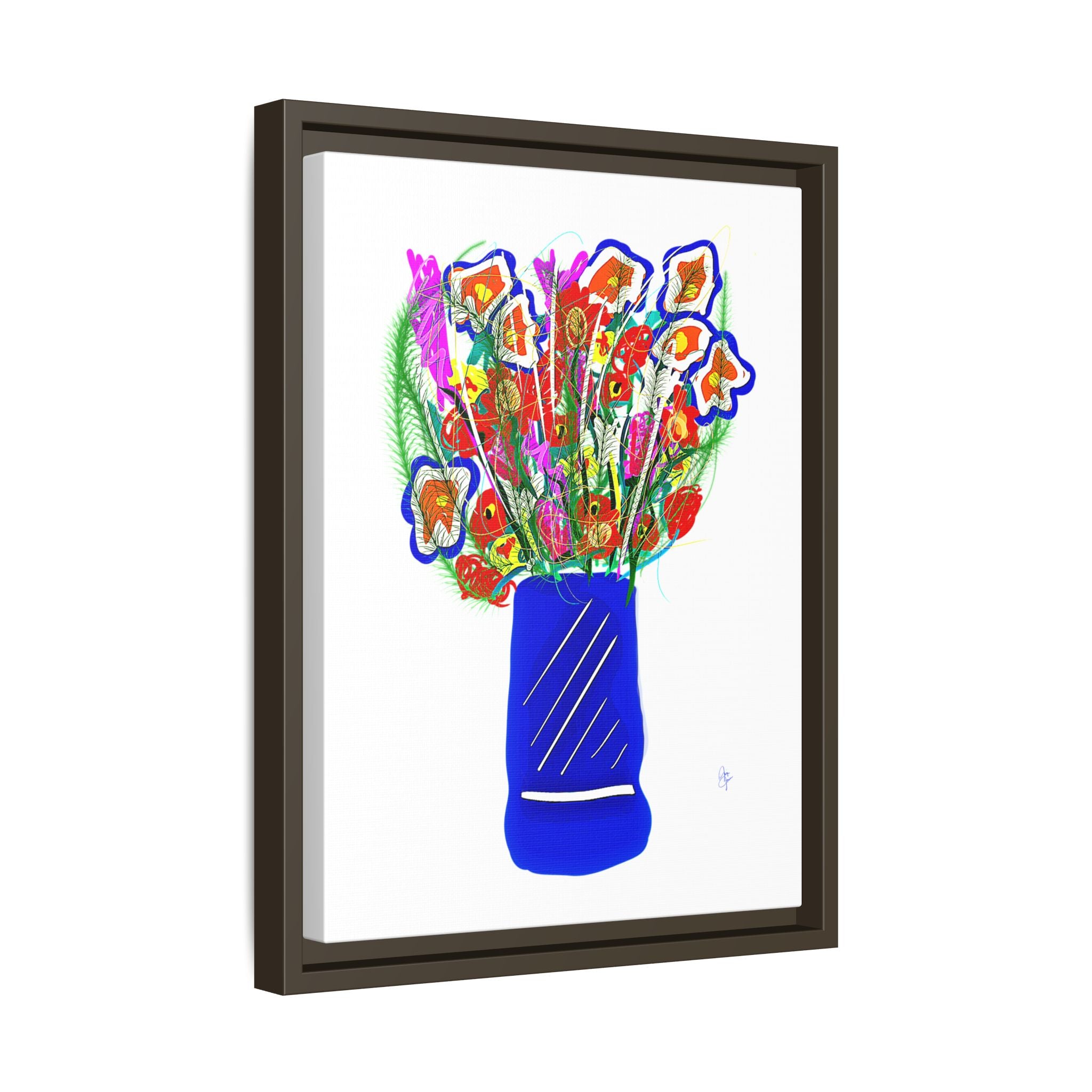 Floral Bouquet Matte Canvas Print — Framed Wall Art