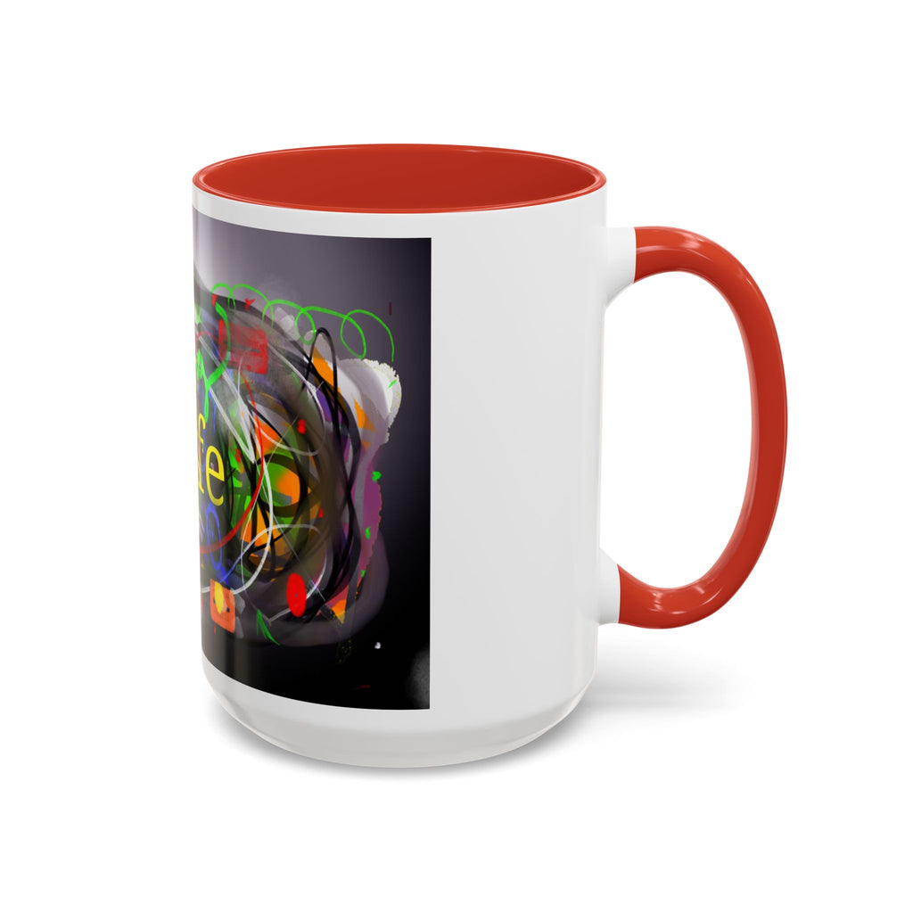 Abstract 'Live Your Life' Accent Coffee Mug — Colorful Artistic Ceramic Mug (11/15oz)