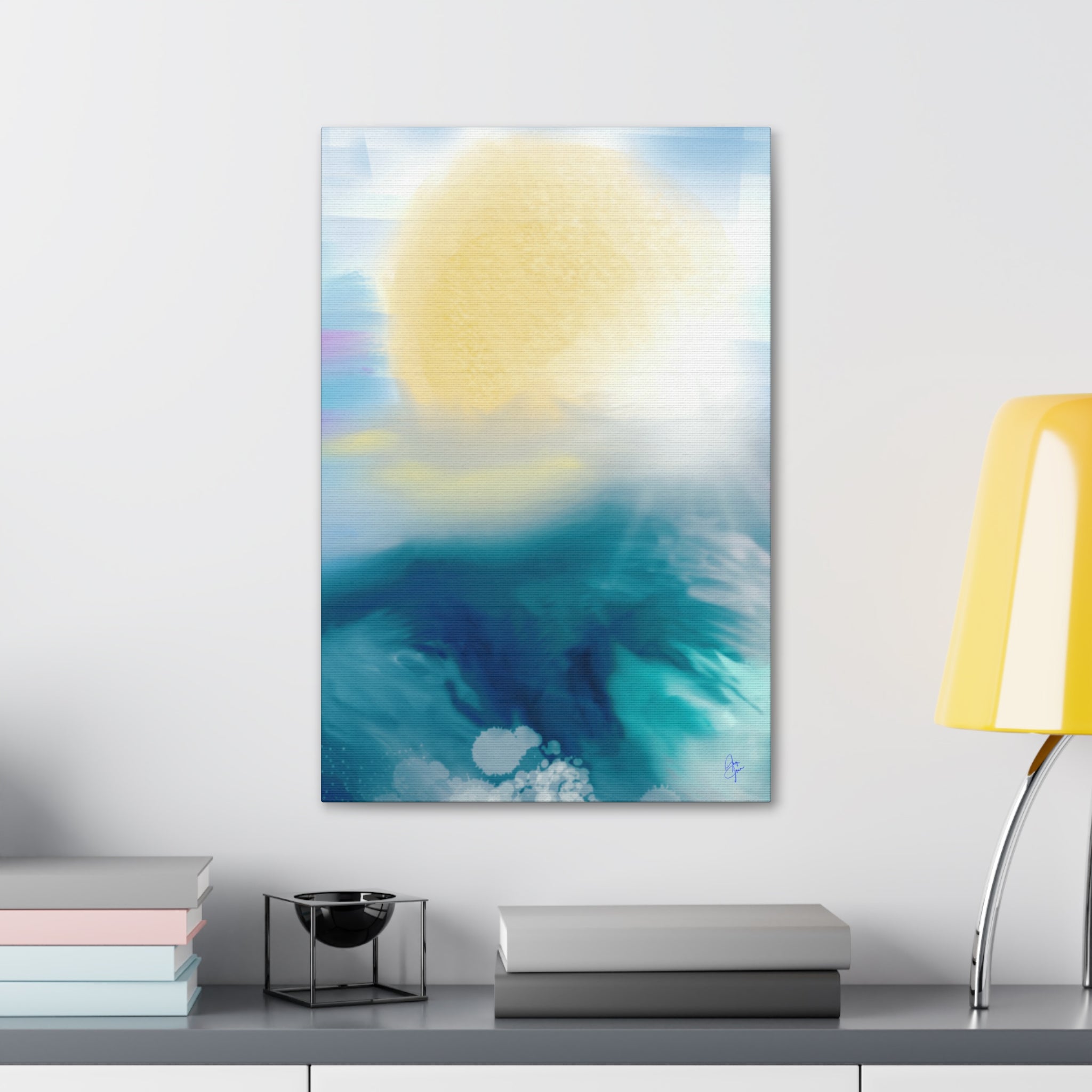 Ocean Sunrise Abstract Canvas Print — Stretched 1.5"