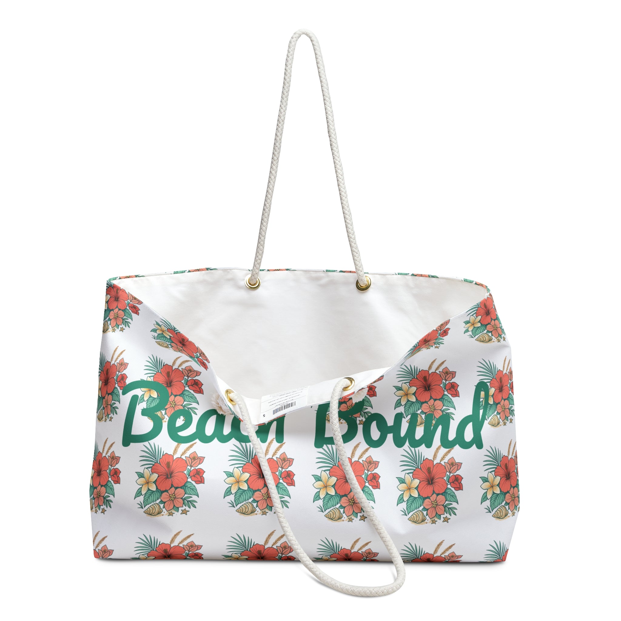Beach Bound Weekender Bag - Floral Tropical Tote for Beach Trips & Vacations