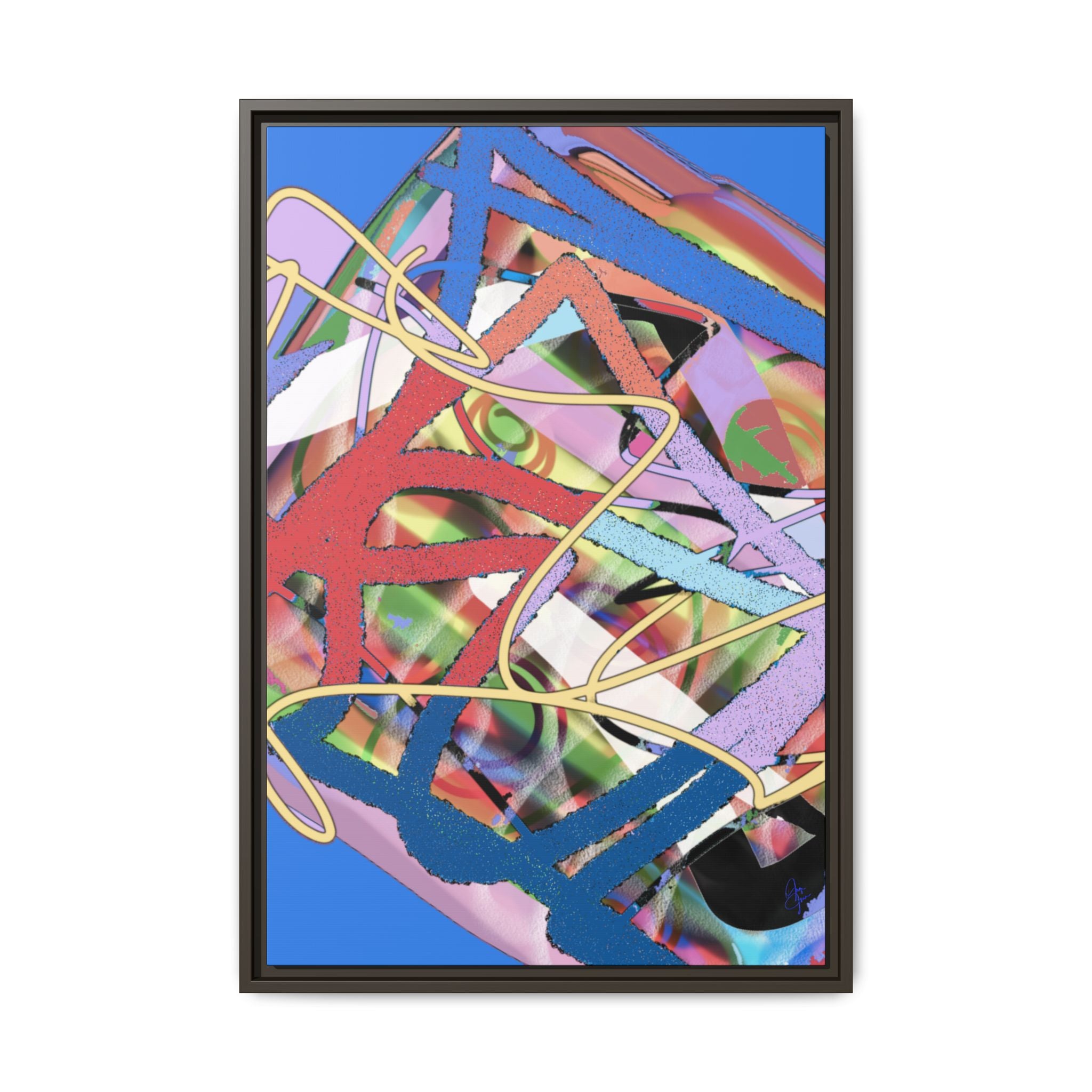 Abstract Multi‑Color Framed Canvas Art – Vibrant Modern Wall Decor