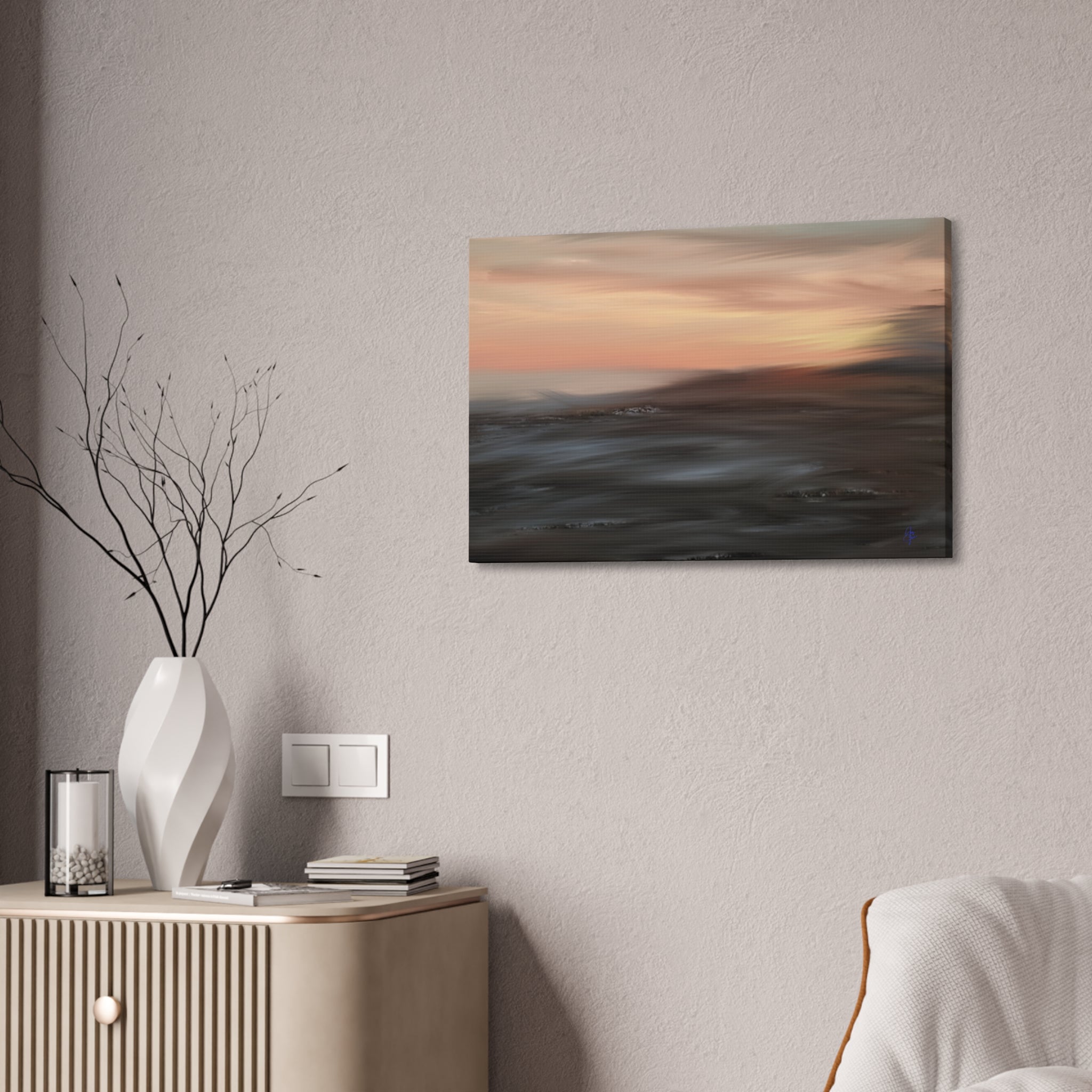 Sunset Blur Seascape Canvas Print — Abstract Coastal Wall Art